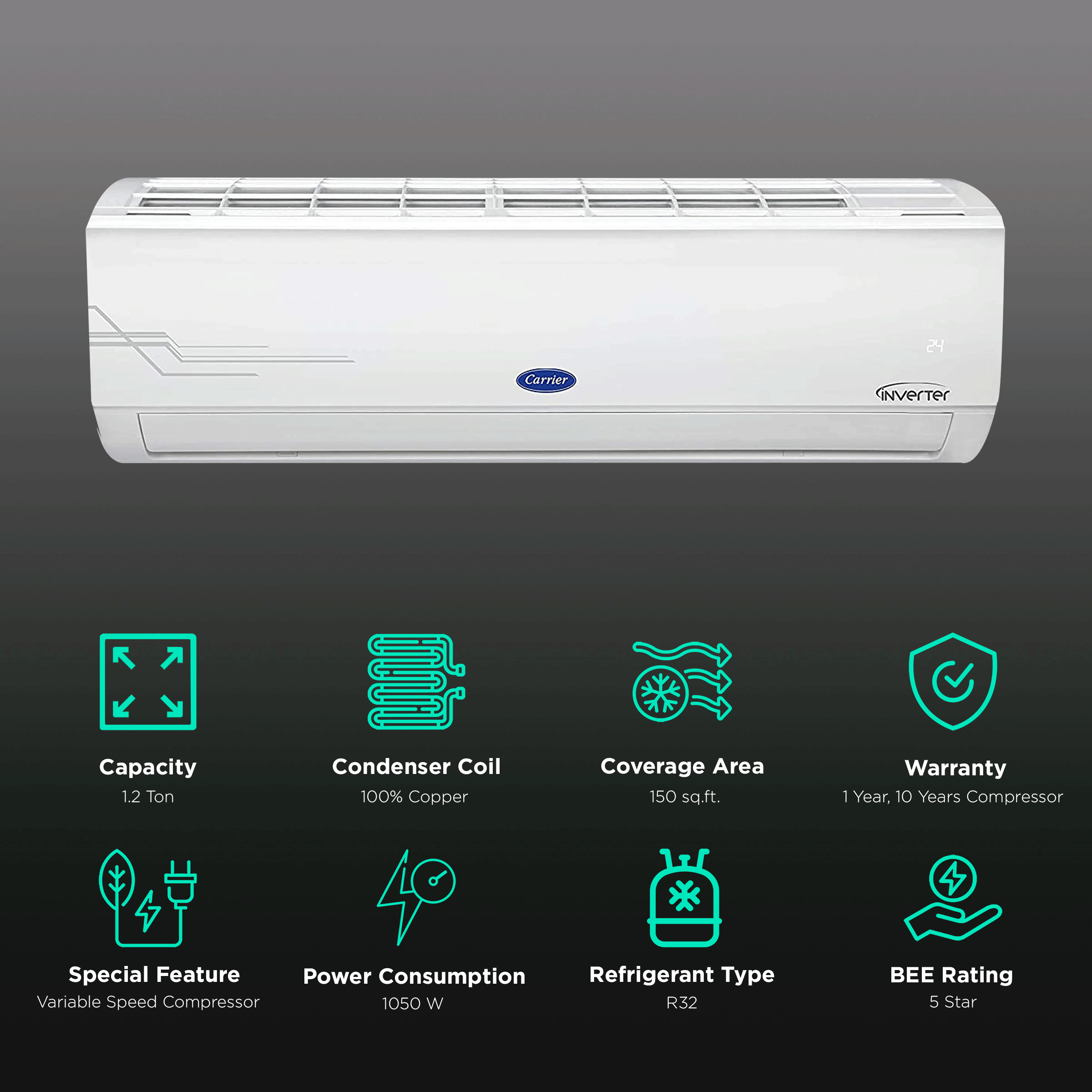 carrier ac 1.2 ton 5 star price