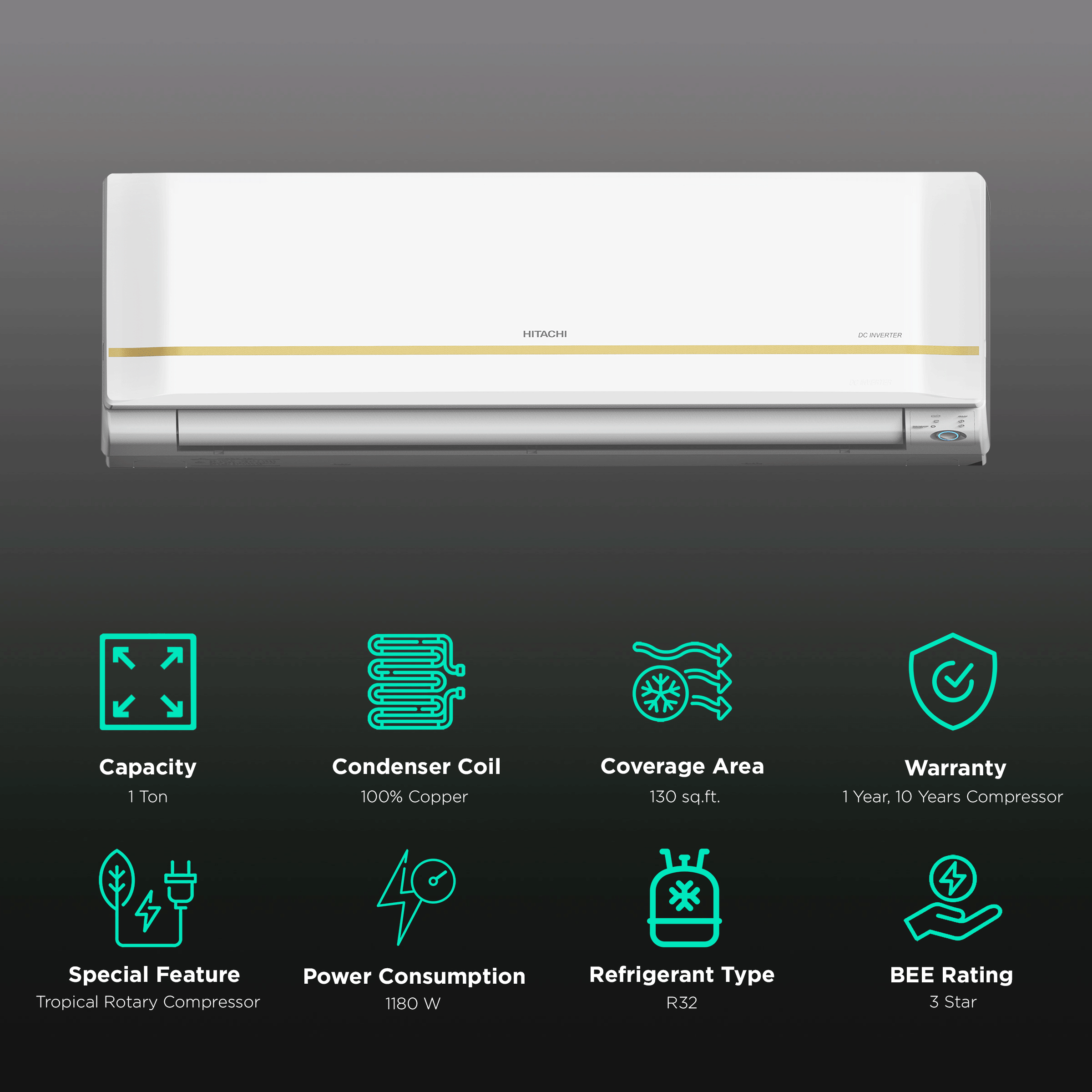 hitachi inverter ac power consumption