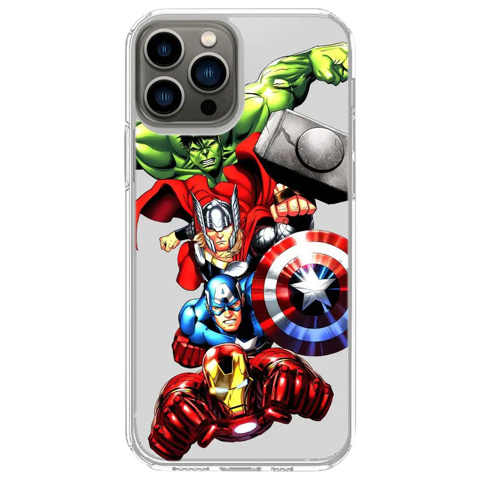 

Macmerise Avengers Fury Matte Rubber Back Cover for Apple iPhone 14 Pro (Supports Wireless Charging, Multi Color), Clear