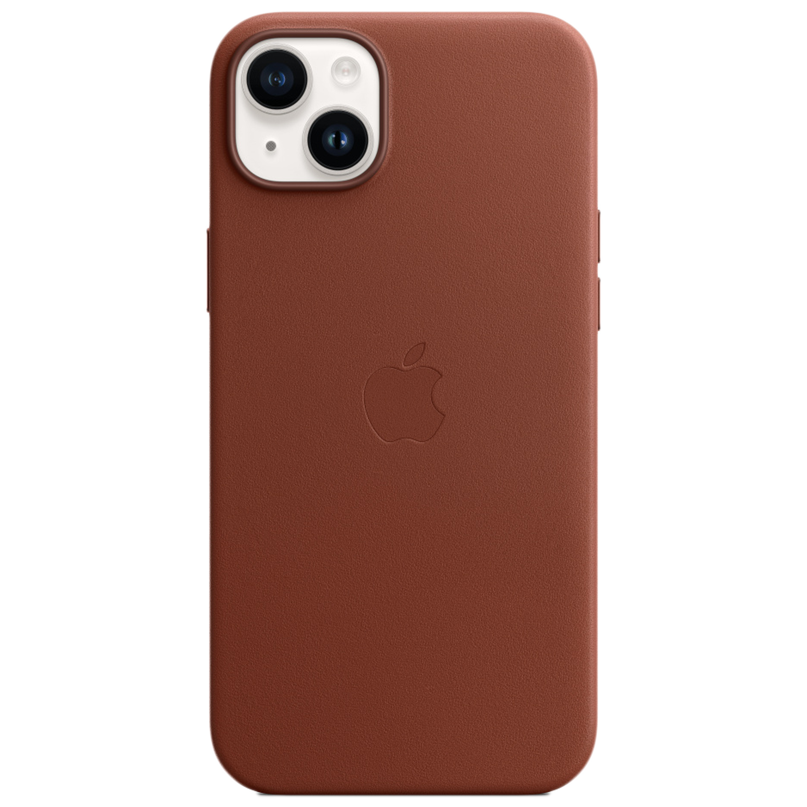Apple Soft Leather Back Cover for Apple iPhone 14 Plus (MagSafe Charging Support, Umber)