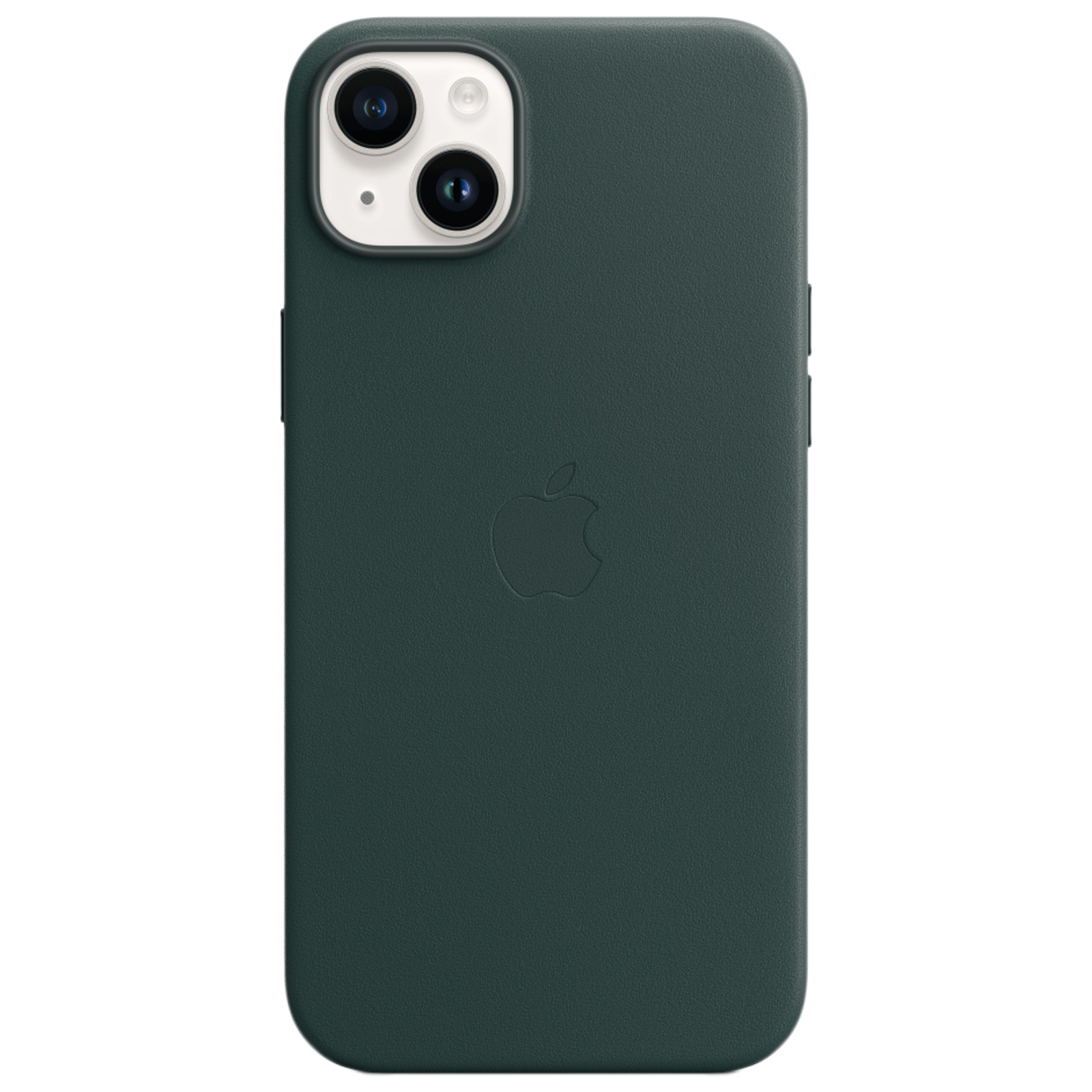 Apple Soft Leather Back Cover for Apple iPhone 14 Plus (MagSafe Charging Support, Forest Green)