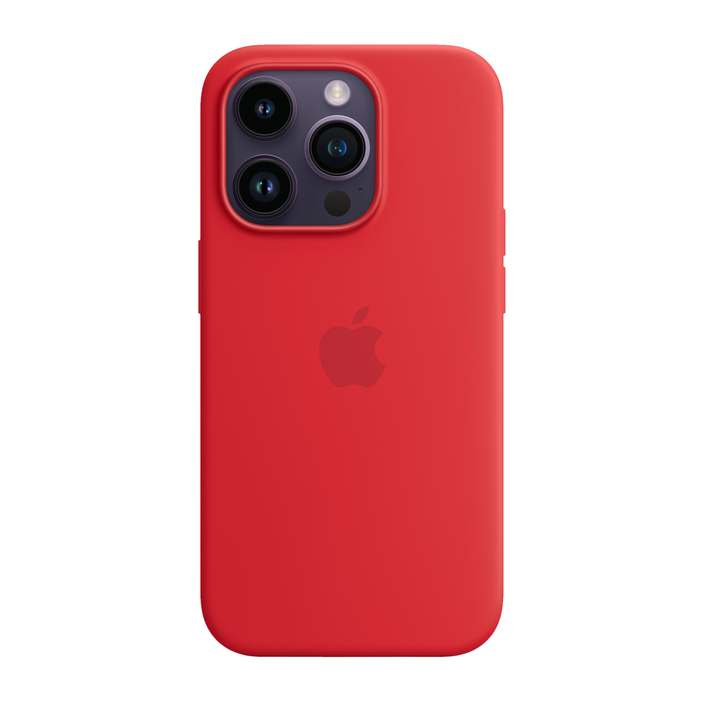 Apple Soft Silicone Back Cover for Apple iPhone 14 Pro (MagSafe Charging Support, (Product) Red)