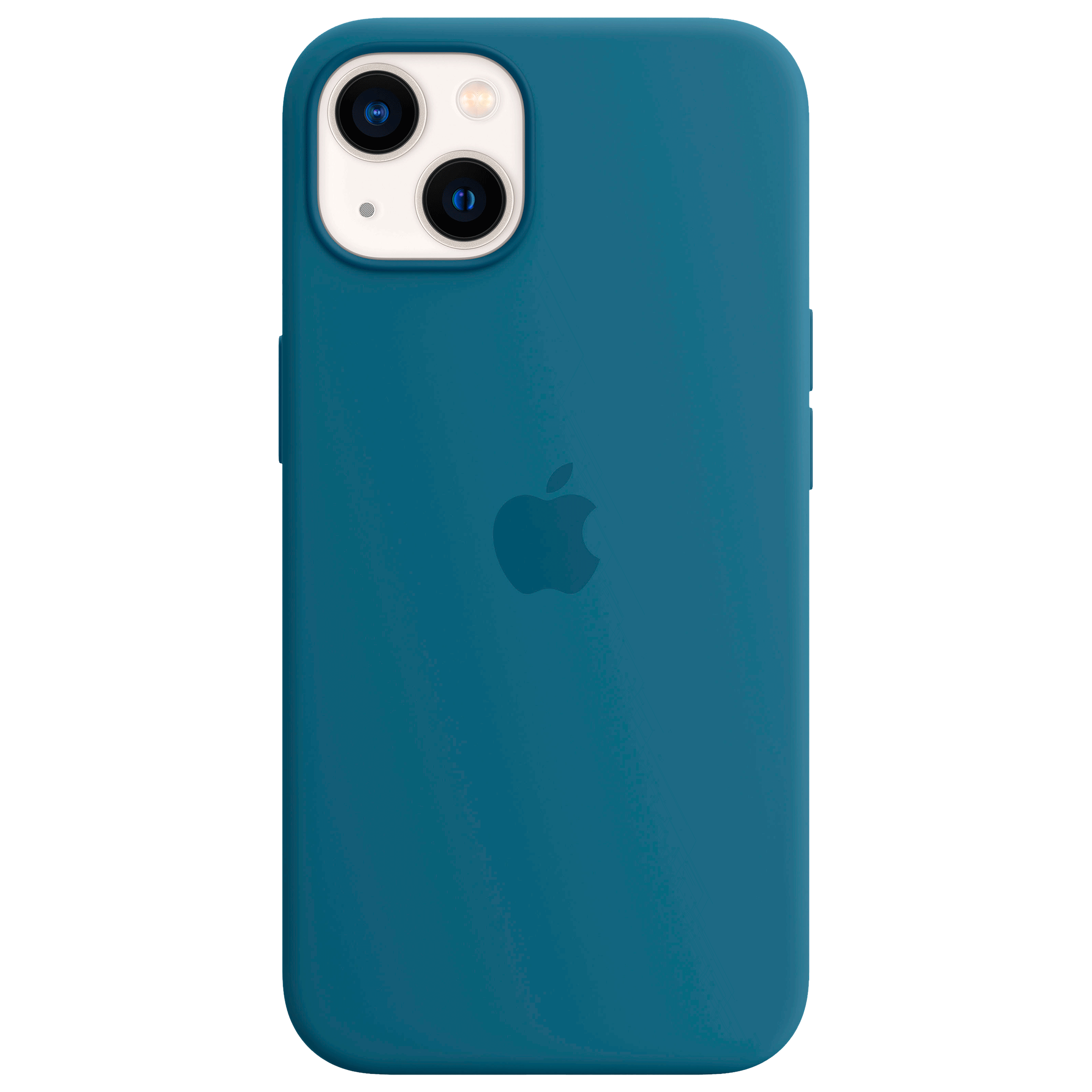 Apple Soft Silicone Back Cover for Apple iPhone 13 (Supports Wireless Charging, Blue Jay)