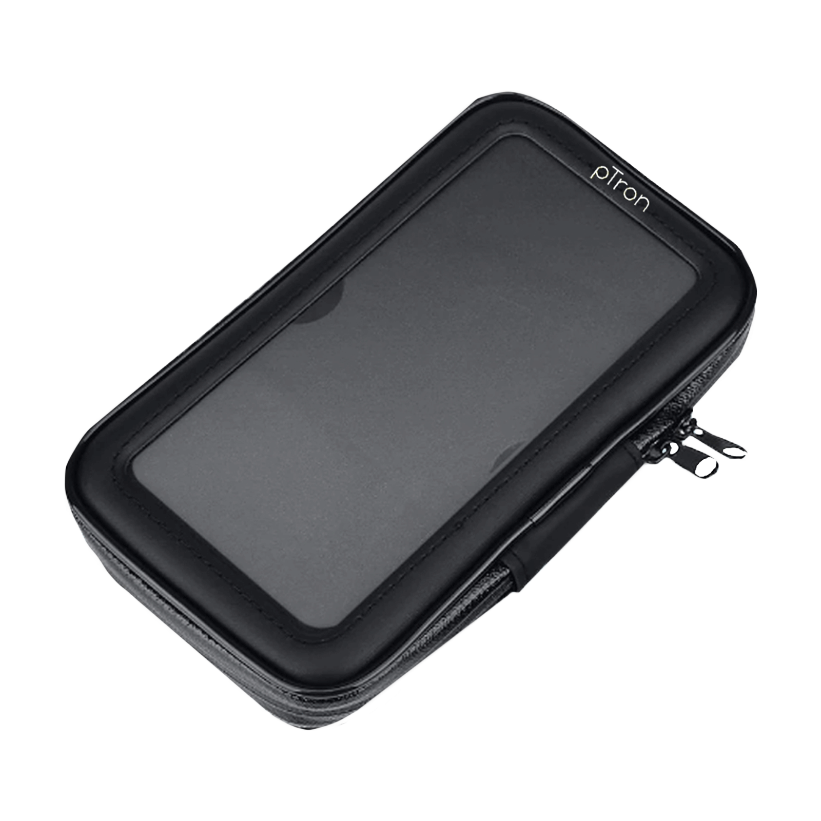 pTron Mount ST2B Mobile Phone Holder Case (Zip Lock & Cushion Pad, 140318062, Black)