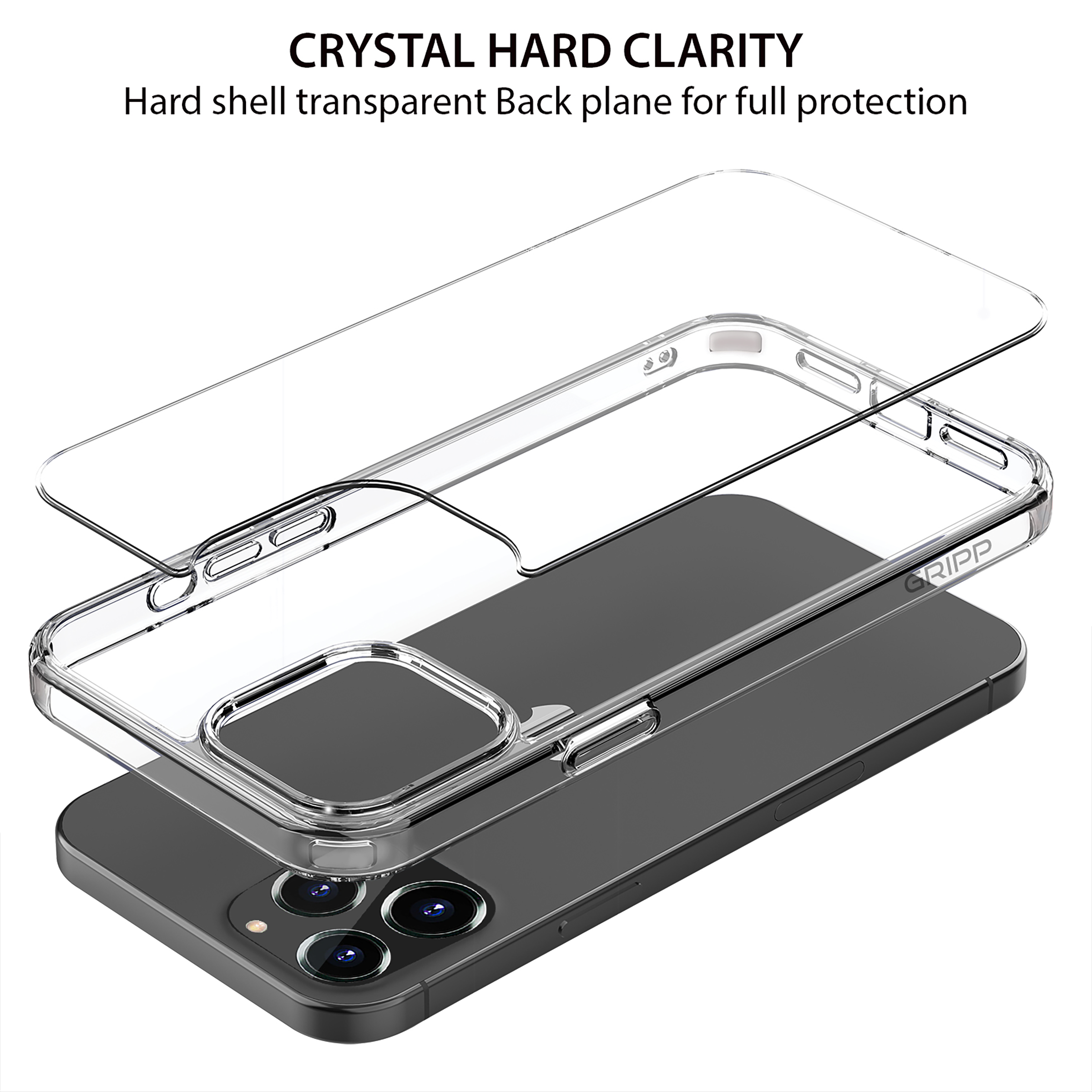 Buy GRIPP Tempered Glass & Hard Polycarbonate Back Cover Combo for Apple iPhone  13 (Scratch Resistant, Clear) Online - Croma