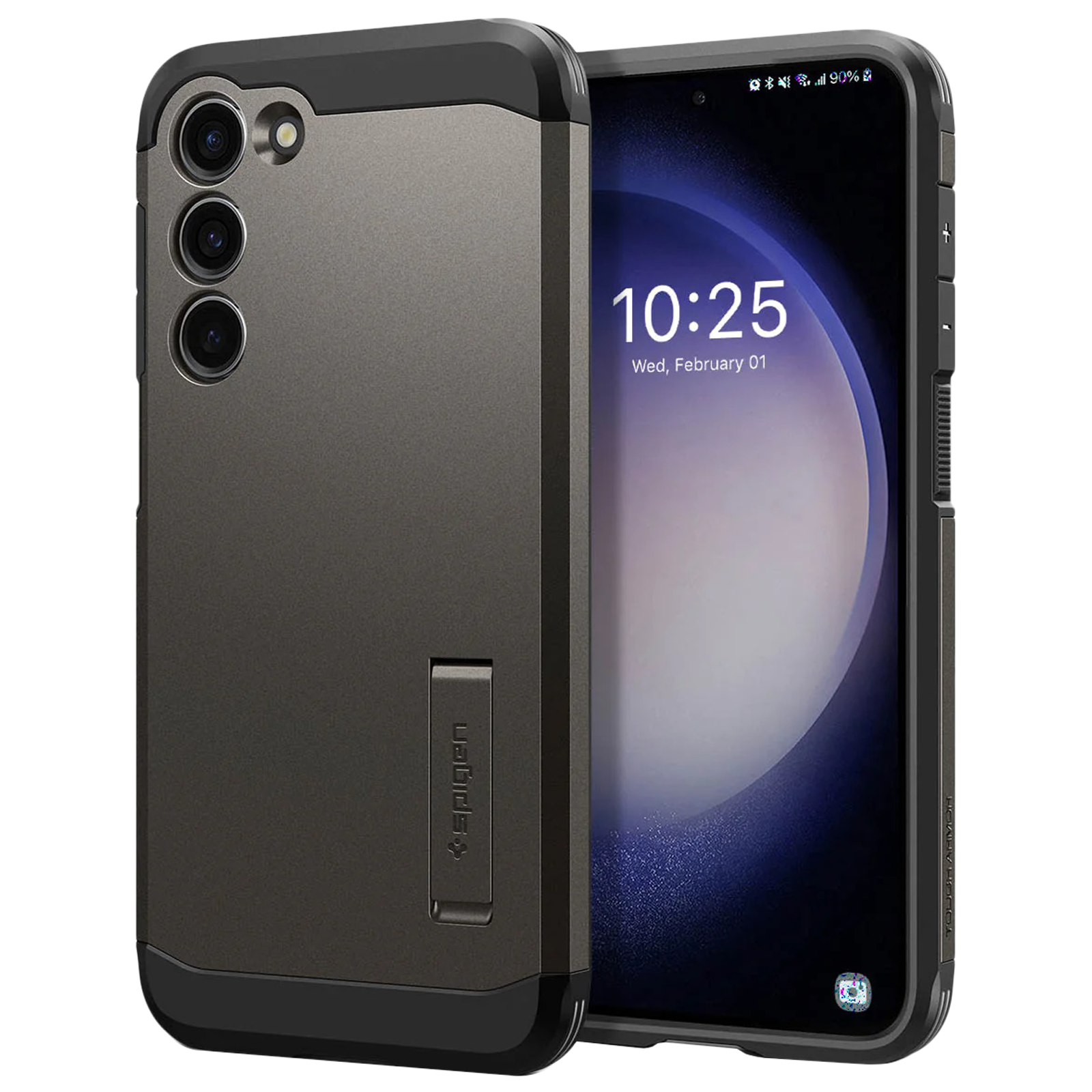 Spigen Tough Armor Poly Carbonate and TPU Back Case For Samsung Galaxy S23 Plus (Kickstand, ACS05673, Gunmetal)_1