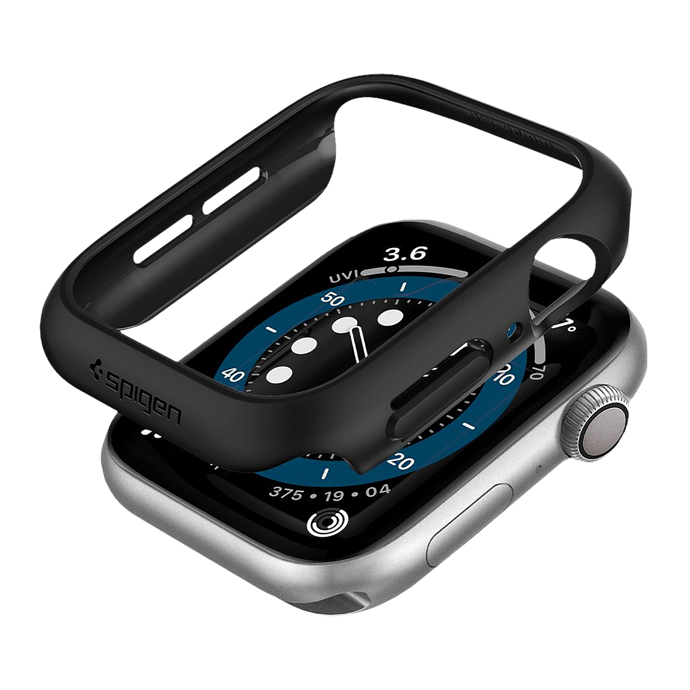 

Spigen Thin Fit Polycarbonate Case for Apple Watch Series SE 2, SE, 6, 5 & 4 (40mm) (Razor-Thin Frame, Black)