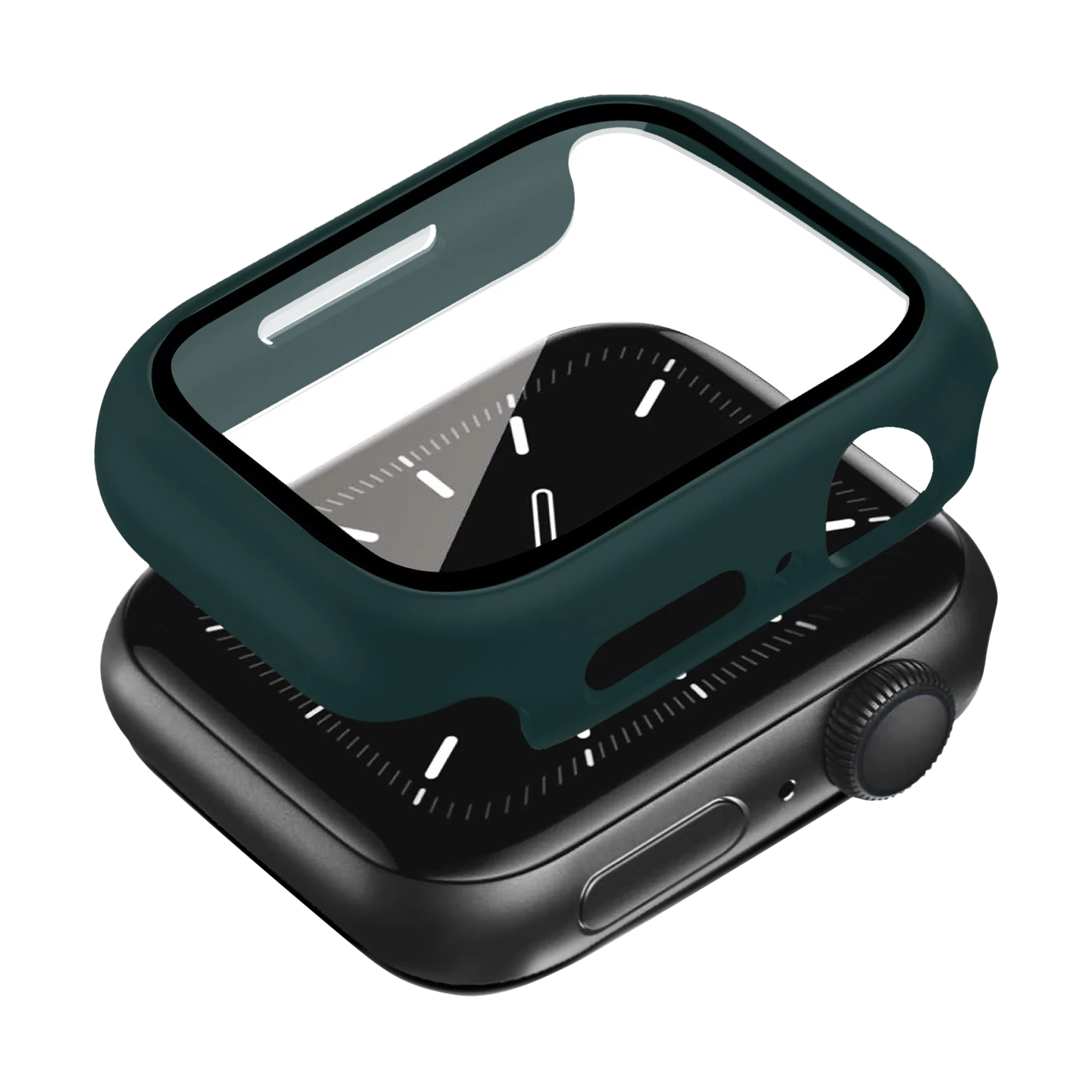 Gripp Defence Polycarbonate Bumper Case for Apple Watch Series 7, 6, 5, 4, 3, 2, 1 & SE (45mm) (Built-in Tempered Glass, Green)
