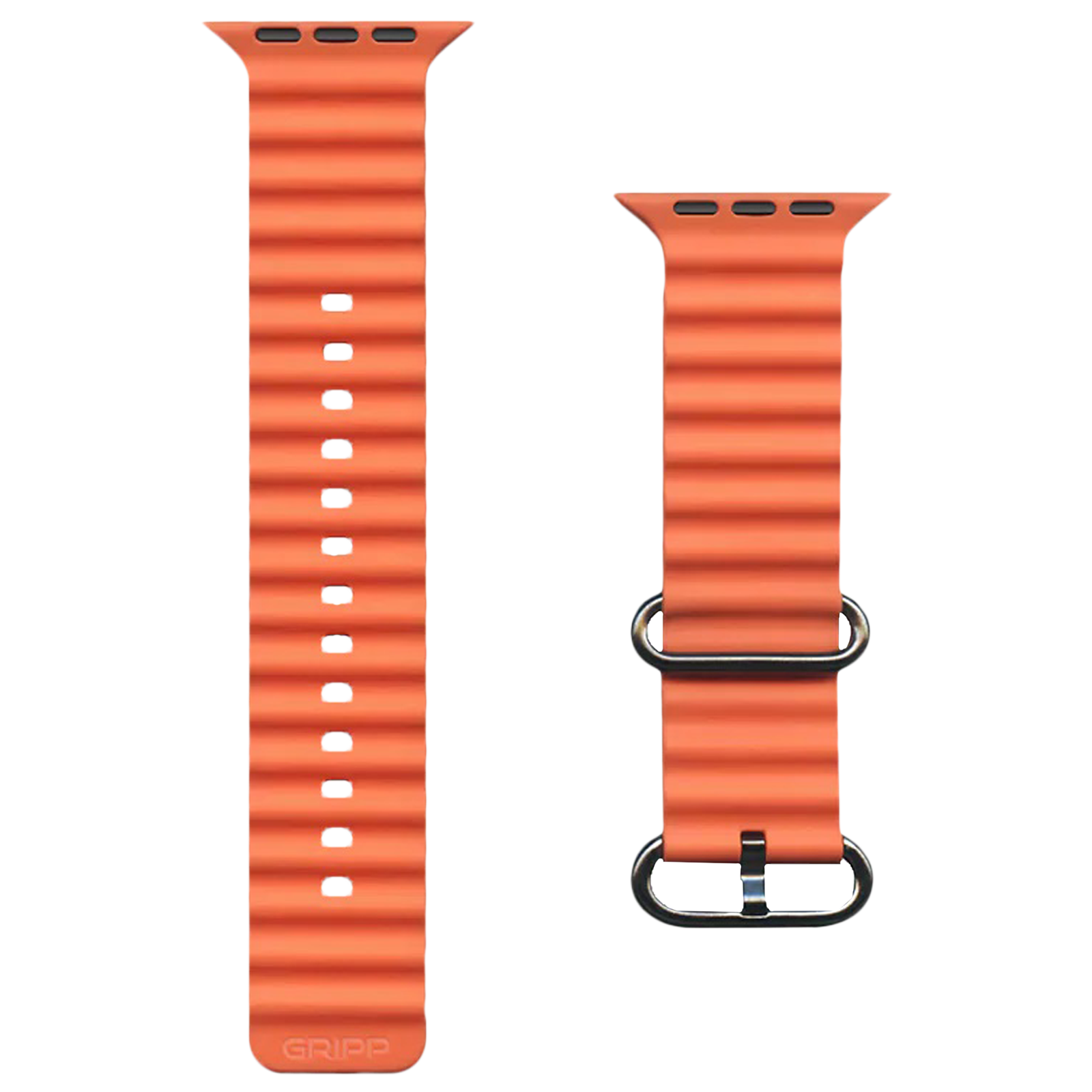 Gripp Solo Silicon & Elastomer Strap for Apple Watch Series 8, 7, 6, 5, 4, 3, 2, 1 & SE (45mm / 49mm) (Lightweight & Durable, Orange)