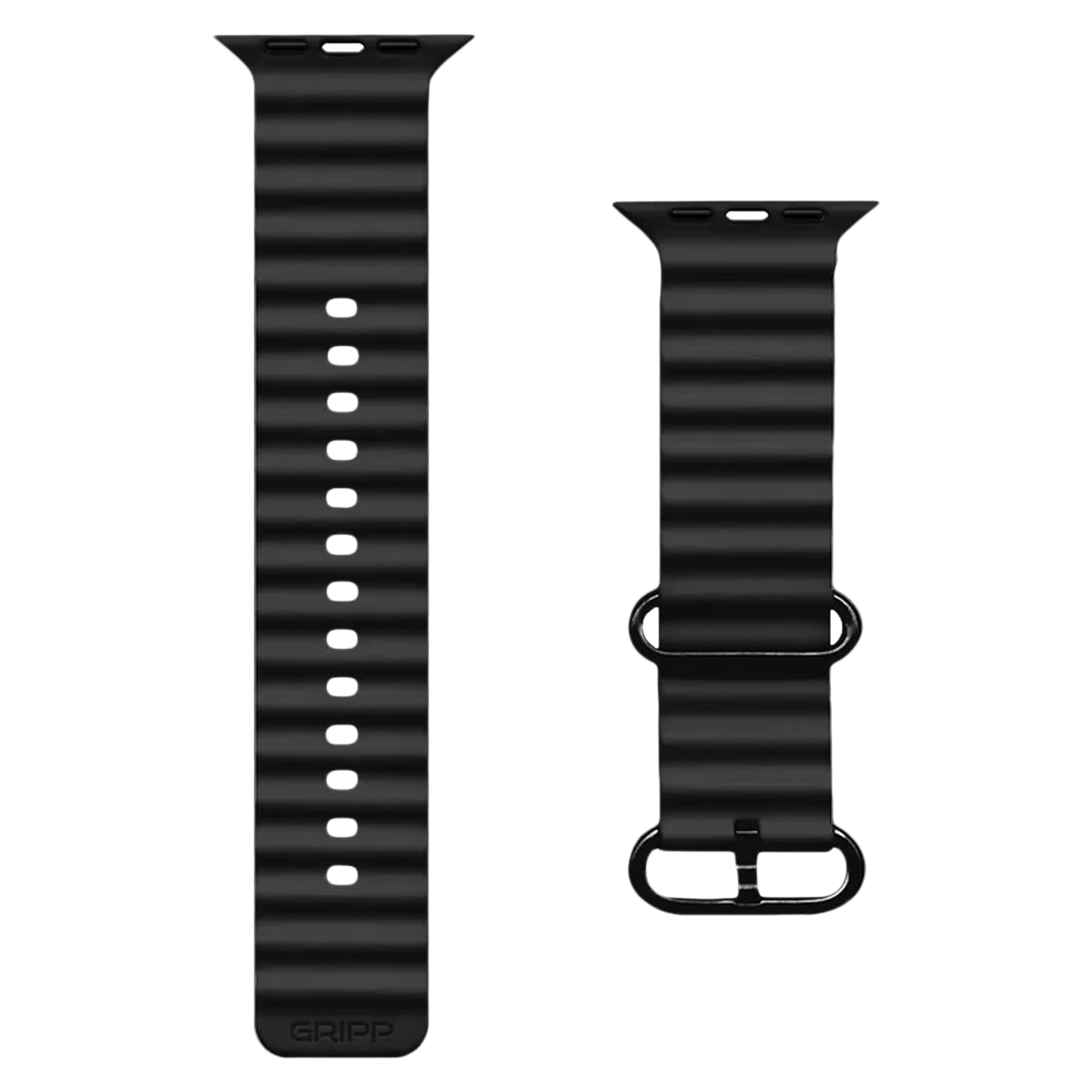 Gripp Solo Silicon & Elastomer Strap for Apple Watch Series 8, 7, 6, 5, 4, 3, 2, 1 & SE (45mm / 49mm) (Lightweight & Durable, Black)