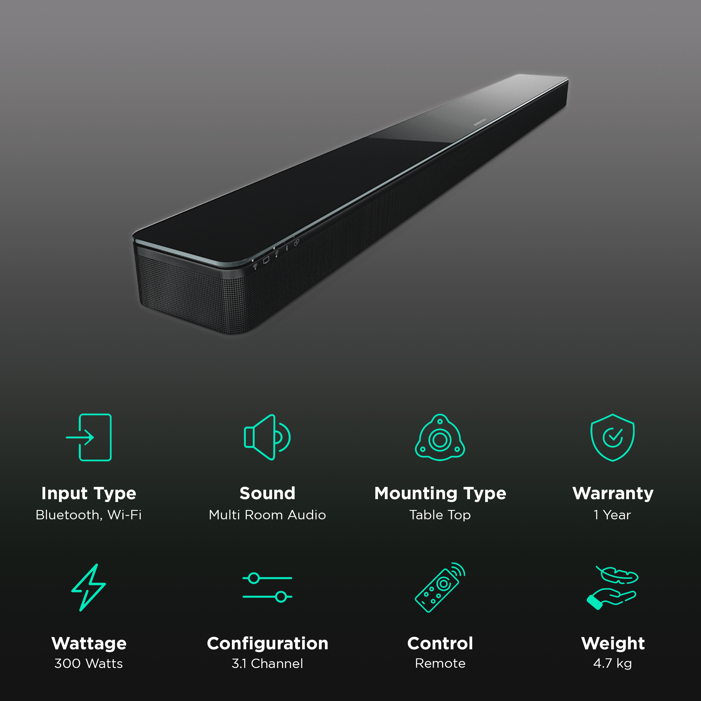 Bose Soundtouch 300 Bluetooth Soundbar with Remote (Rich Bass, 3.1 Channel, Black)_2