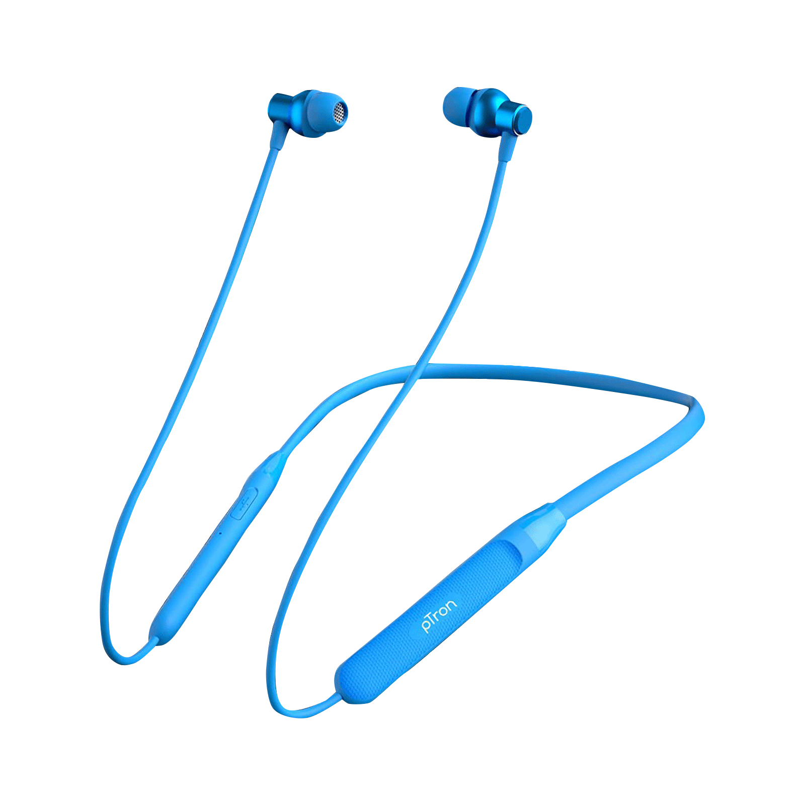 

pTron Tangent Evo Neckband with Passive Noise Cancellation (IPX4 Water Resistant, 14 Hours Playback, Blue)