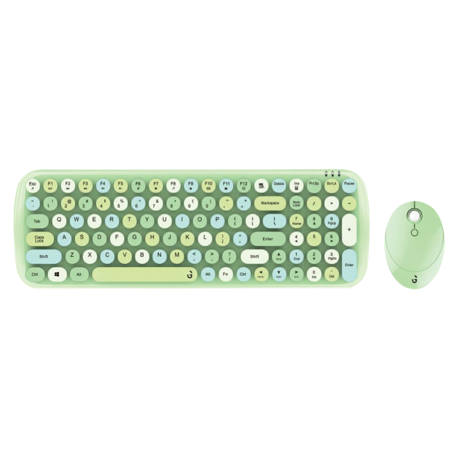 

iGear KeyBee Rechargeable Wireless Keyboard & Mouse Combo (100 Keys, 1600 DPI Adjustable, Removable Key Caps, Green), Dark green