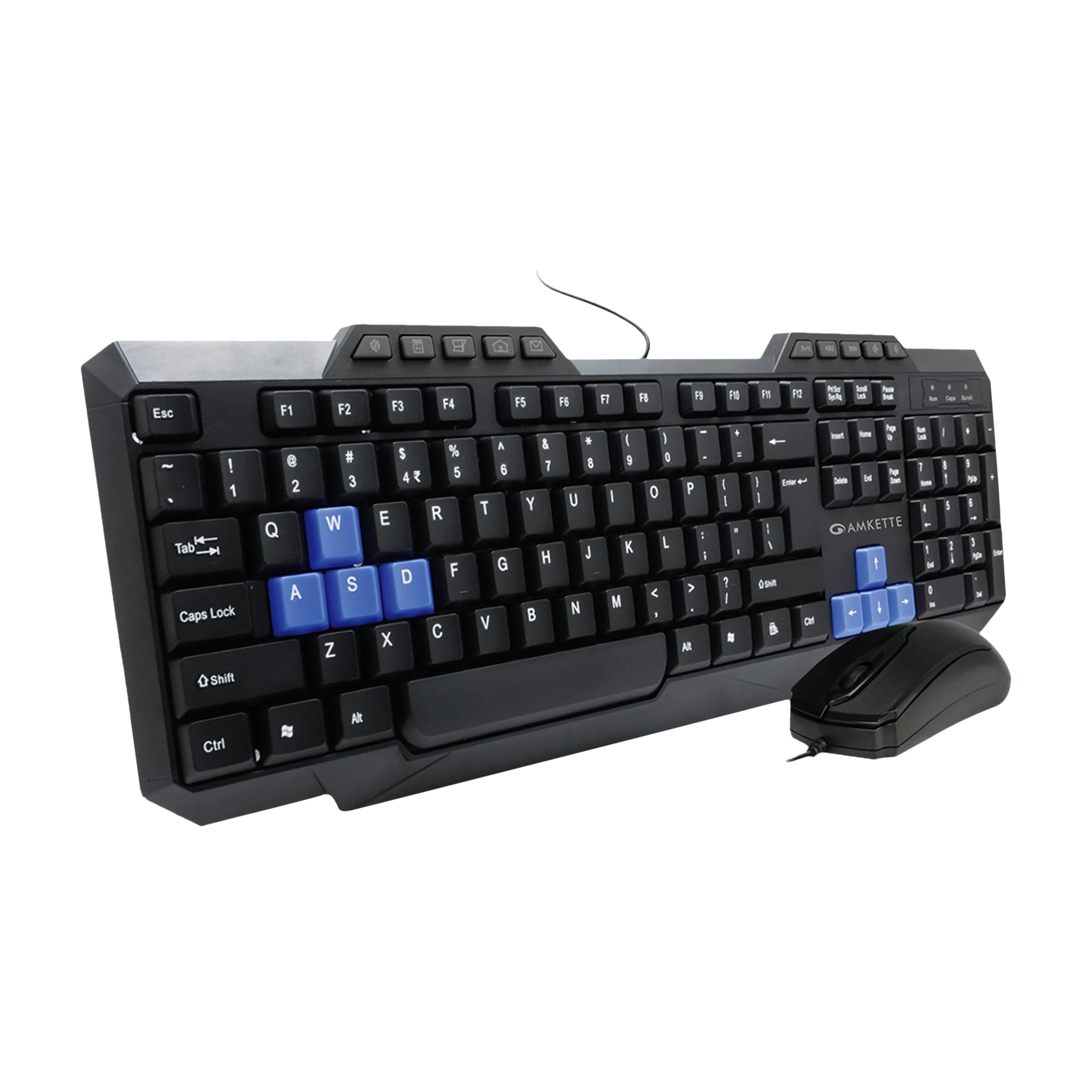 Amkette Xcite Neo Wired Keyboard & Mouse Combo (1000 DPI, Spill Resistant, Black)_1