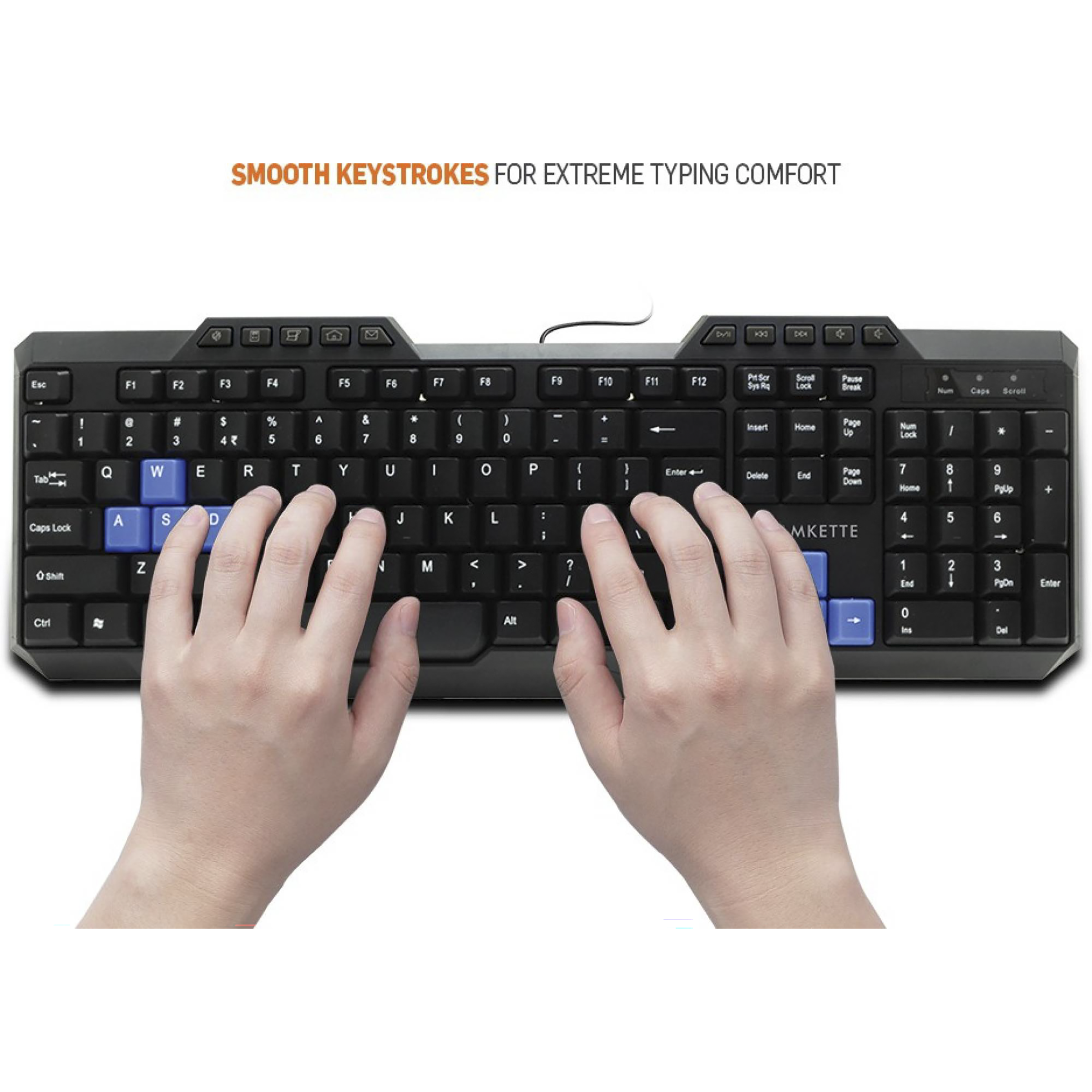 Amkette Xcite Neo Wired Keyboard & Mouse Combo (1000 DPI, Spill Resistant, Black)_4