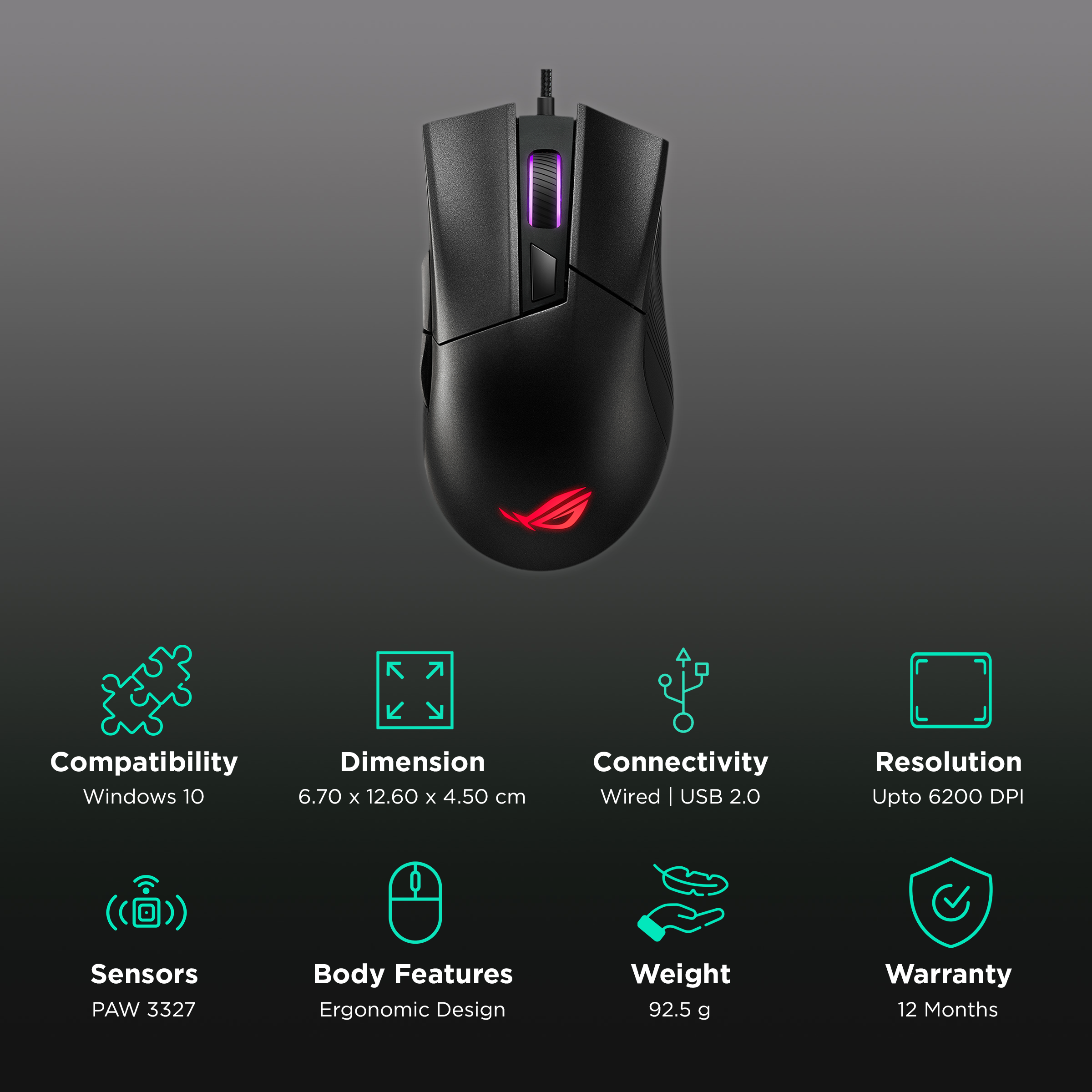 PC-Souris ASUS ROG Gladius II Origin