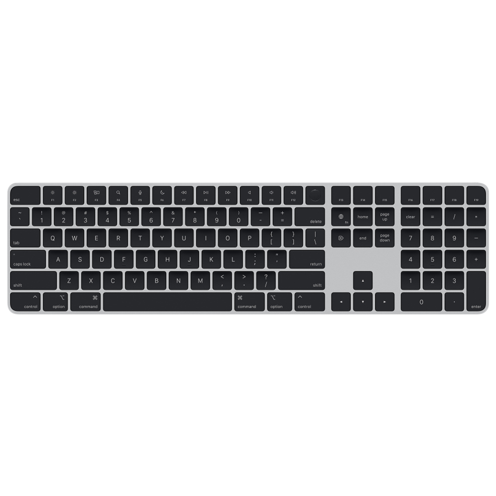 Apple Rechargeable Bluetooth Wireless Keyboard with Number Pad (Touch ID, Black)