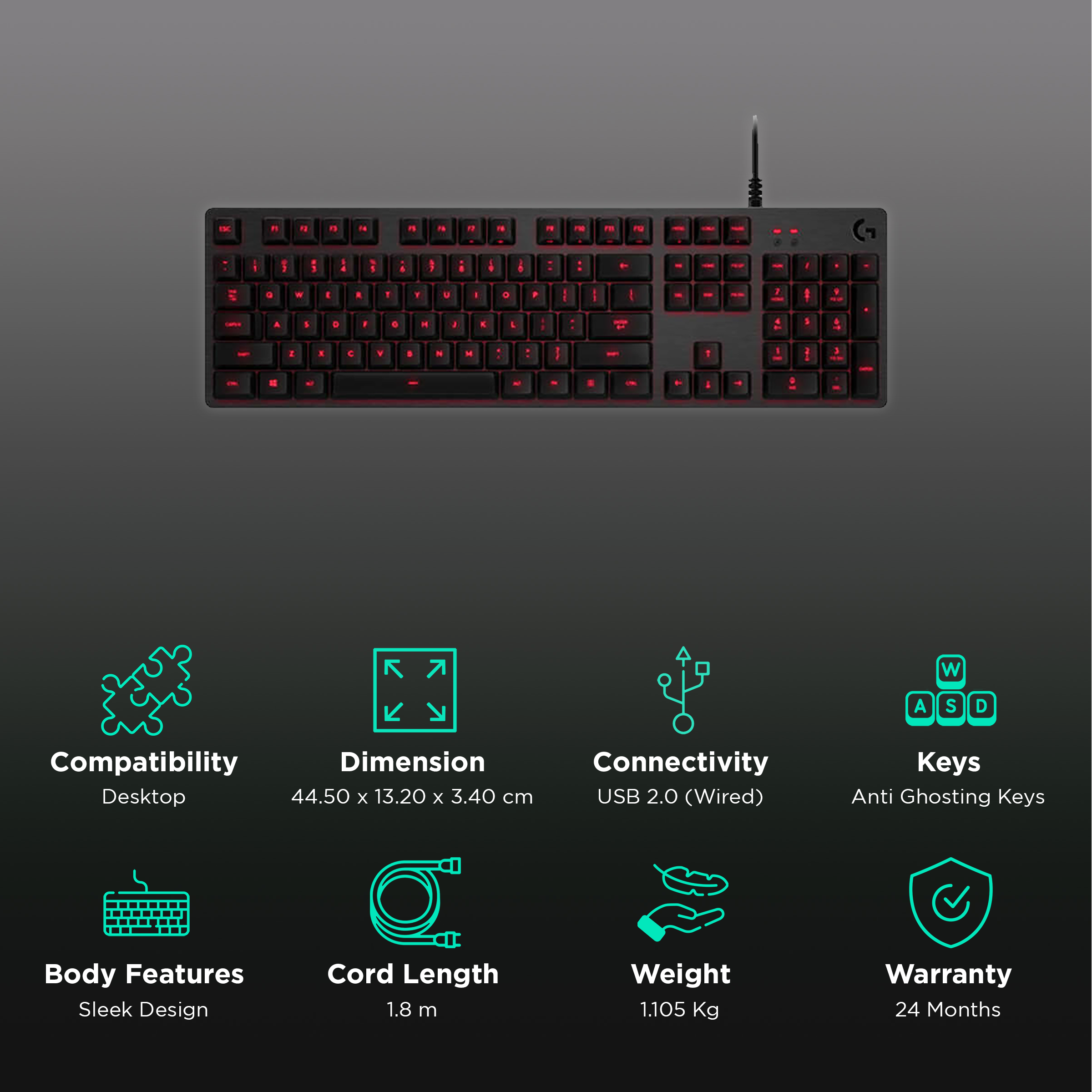 Buy logitech G413 Carbon Wired Gaming Keyboard with Backlit Keys (Romer-G  Tactile Mechanical Switches, Black) Online – Croma