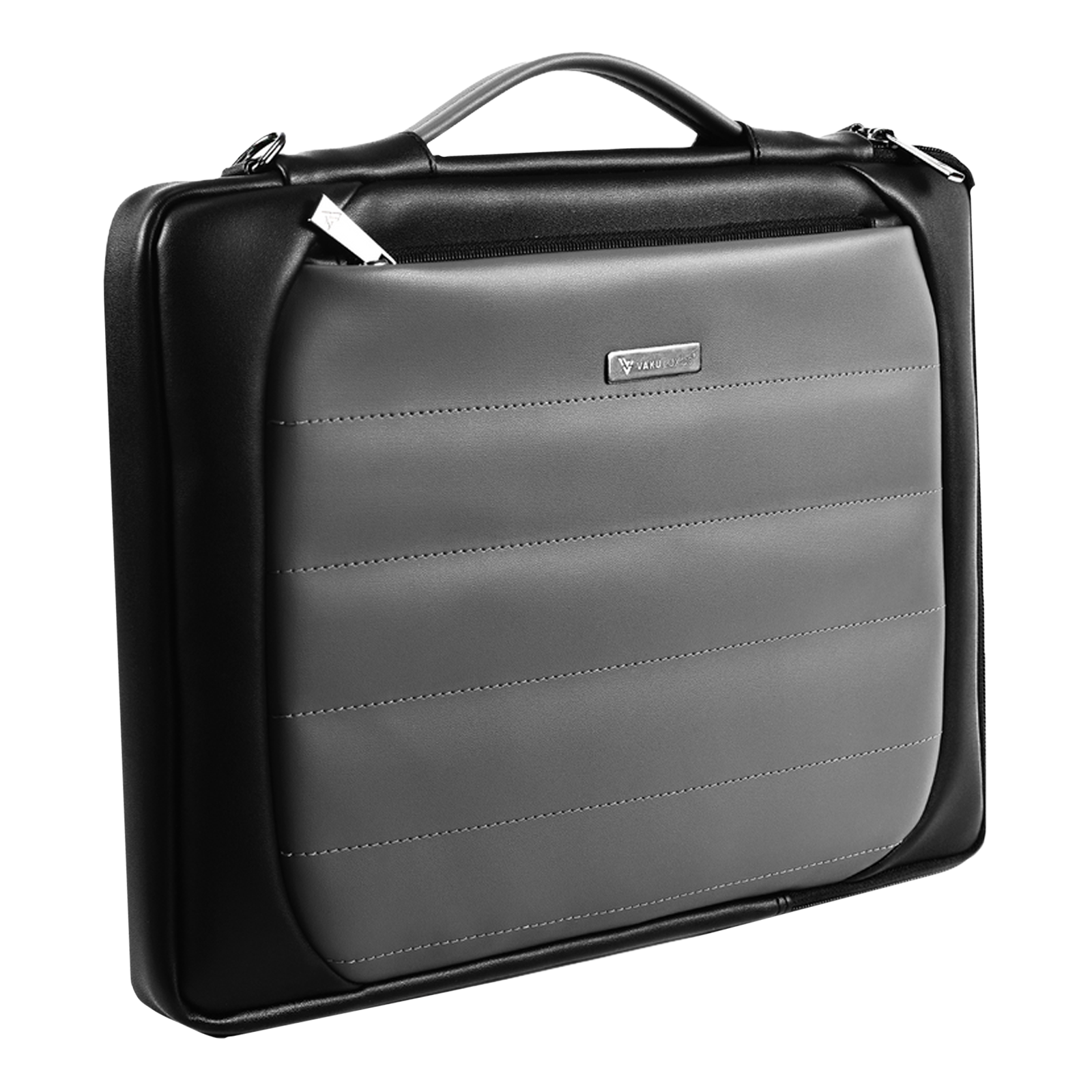 Buy Vaku Lasa Chivelle Vegan Leather Laptop Sling Bag for 13 & 14 Inch  Laptop (Water Resistant, Black/Grey) Online Croma