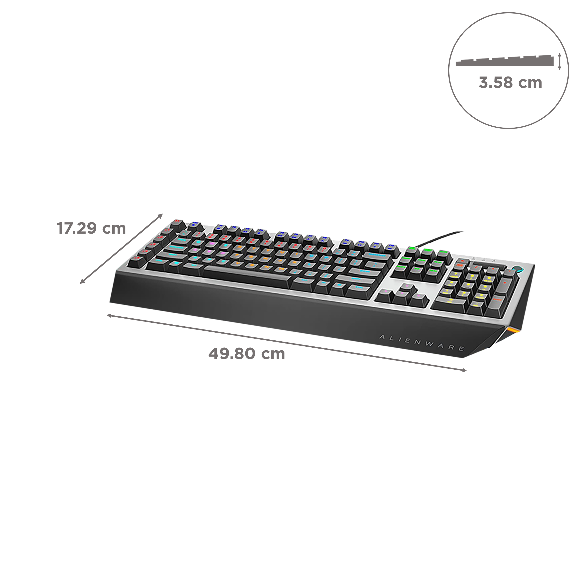 Dell Alienware Pro Mechanical AW768 Wired Gaming Keyboard with Backlit Keys (Dedicated Volume Roller, Black)_3