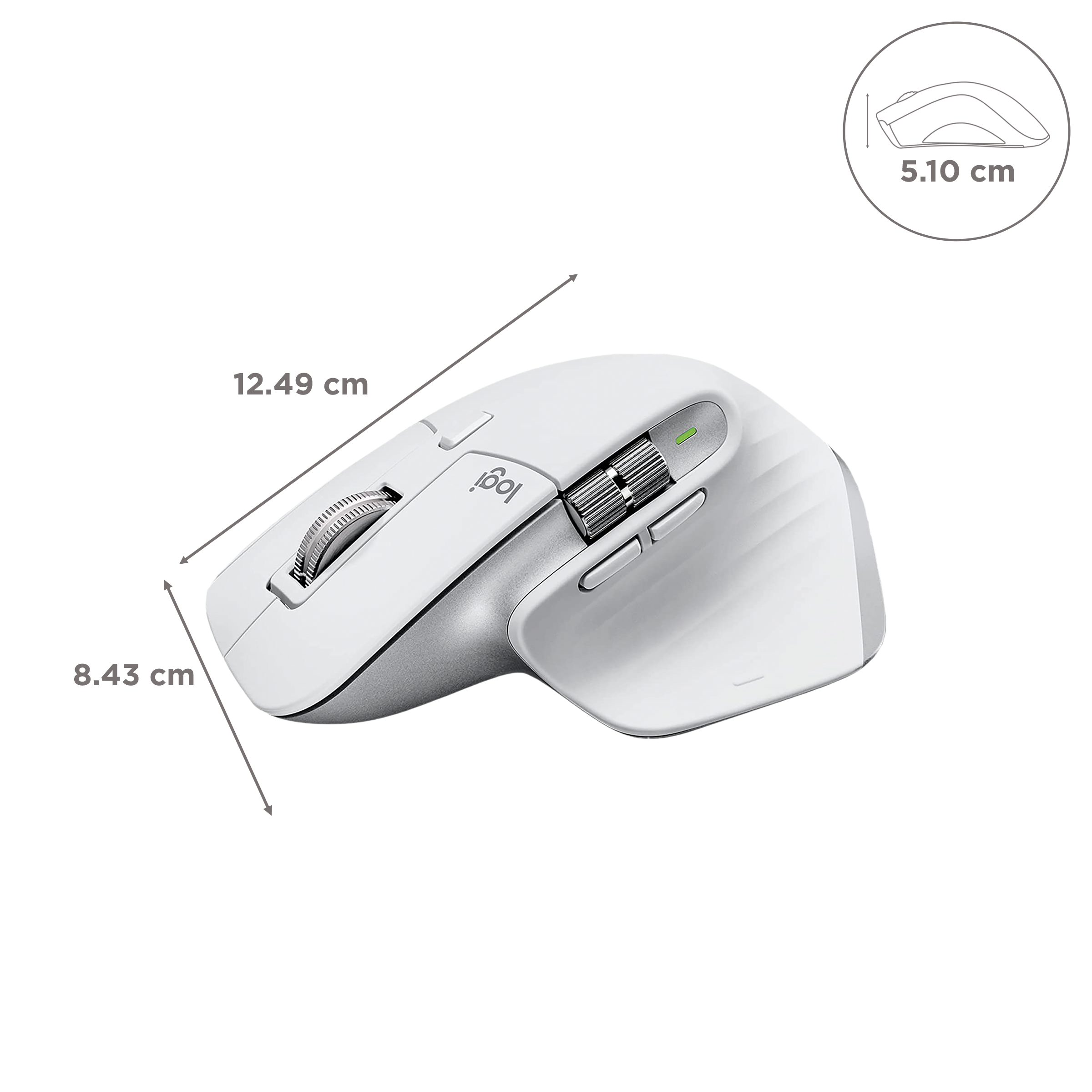 Buy logitech MX Master 3S Rechargeable Wireless Laser Performance Mouse  with Thumb Wheel (8000 DPI Adjustable, Multi Device Connectivity, Pale  Gray) Online – Croma