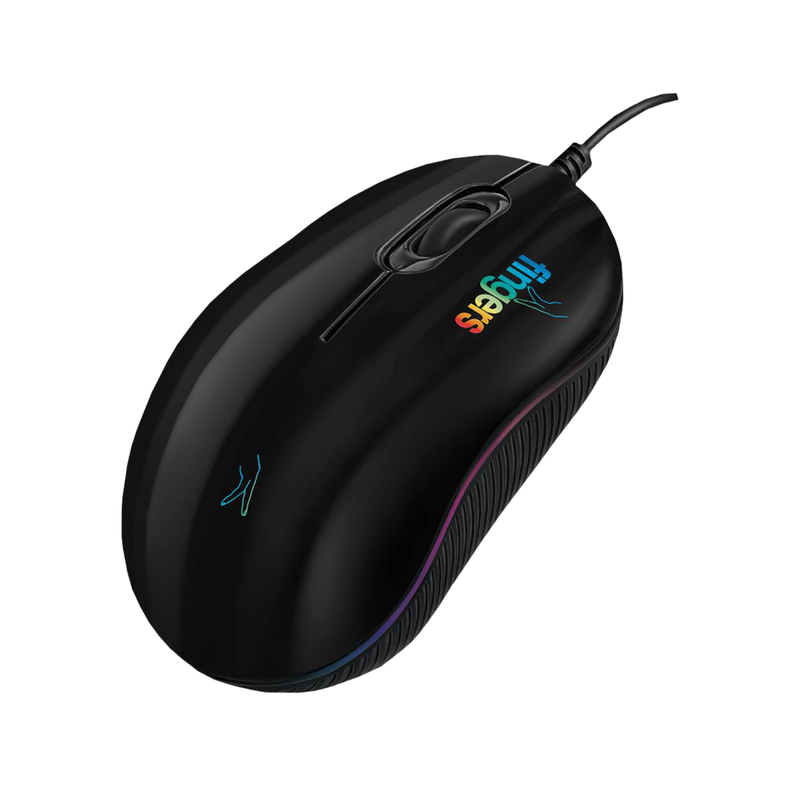 

fingers RGB-Breath Wired Optical Performance Mouse (1200 DPI, Unique Breath taking Design, Piano Black)