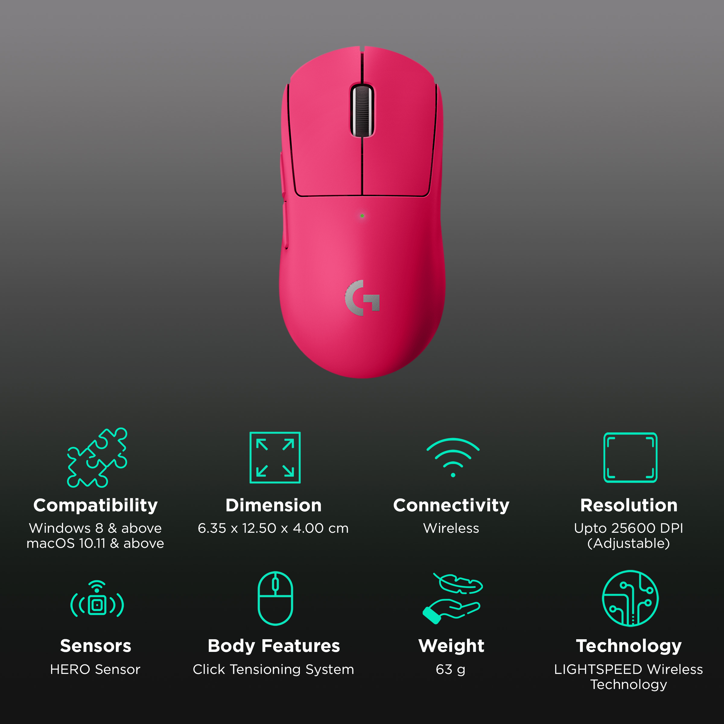 Buy logitech Pro Wireless Optical Gaming Mouse (25600 DPI Adjustable, RGB  Backlit, Black) Online – Croma