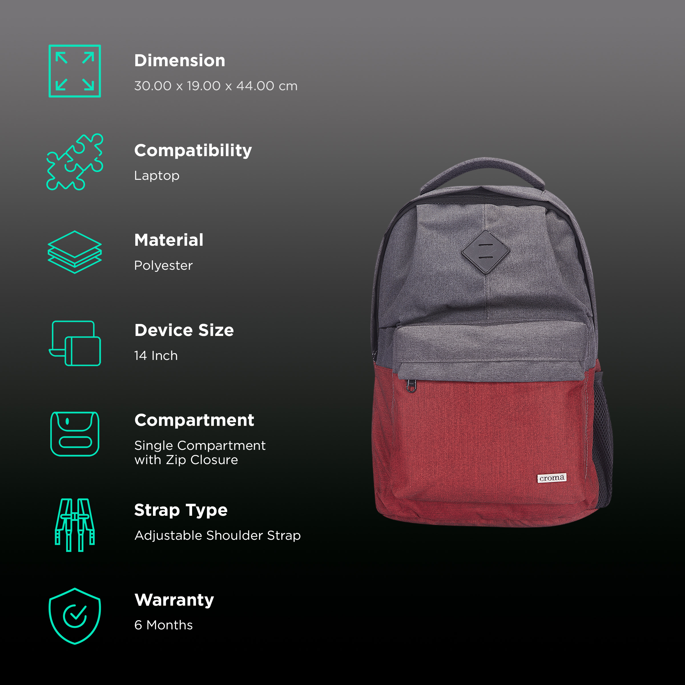 Croma Sleek Messenger PU Fabric Laptop Bag with Detachable Shoulder Strap  (CRXL5210, Black) at Best Price
