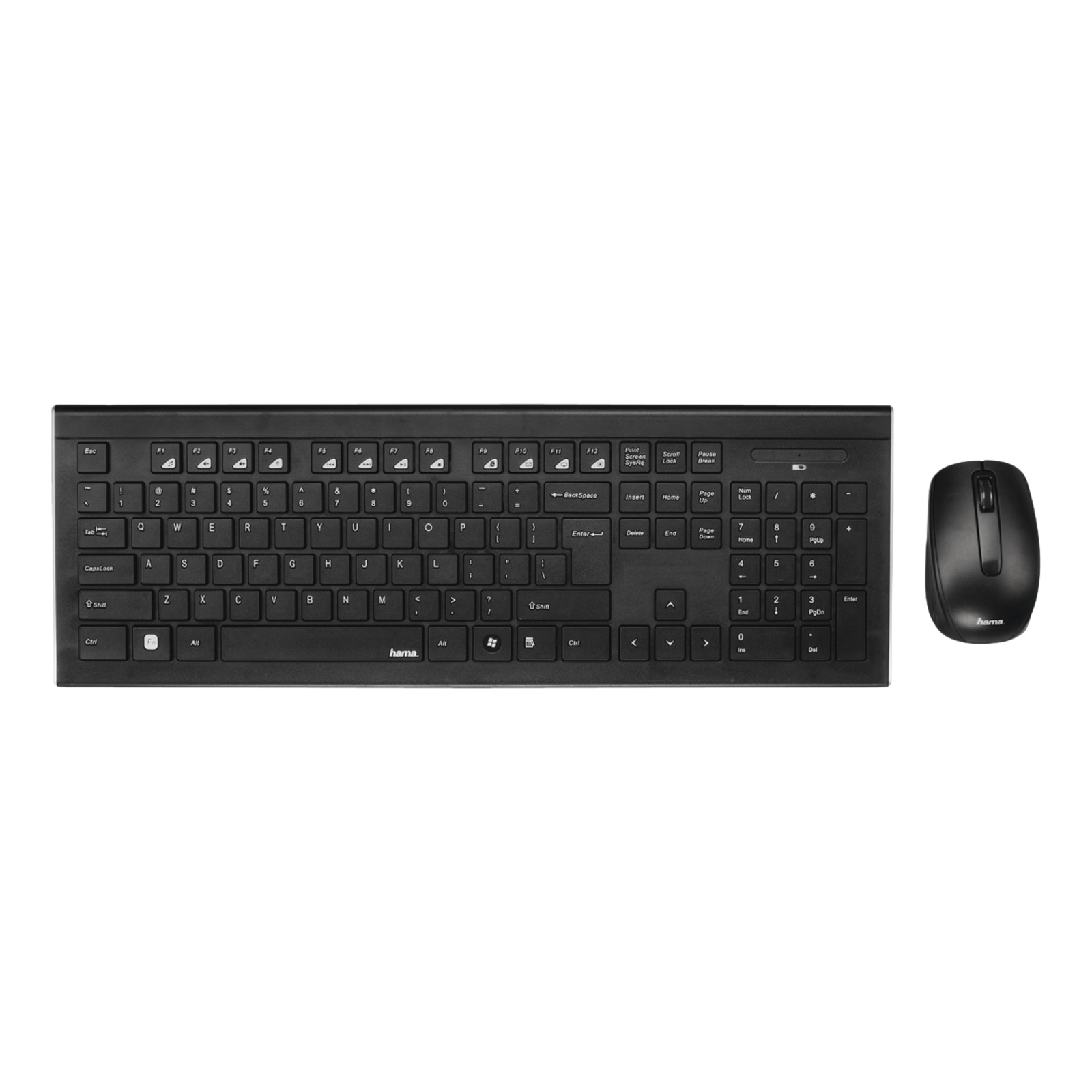 Hama Cortino Wireless Keyboard & Mouse Combo (105 Keys, 1600 DPI Adjustable, Adjustable Sensitivity, Black)_1
