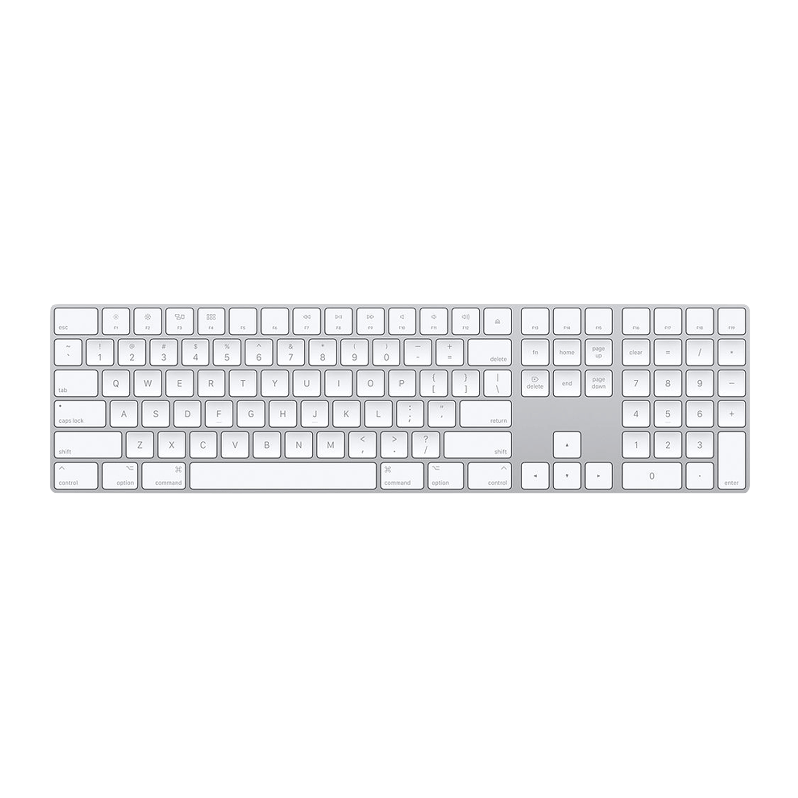 Apple Magic Rechargeable Bluetooth Wireless Keyboard with Dedicated Multimedia Keys (Scissor Mechanism, Silver)