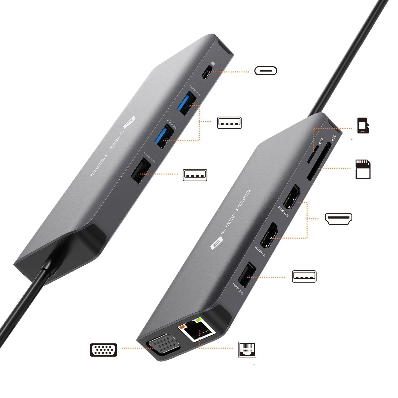Living Now - Carregador USB misto: 1 Tipo-A + 1 Tipo-C - 3 A - 2