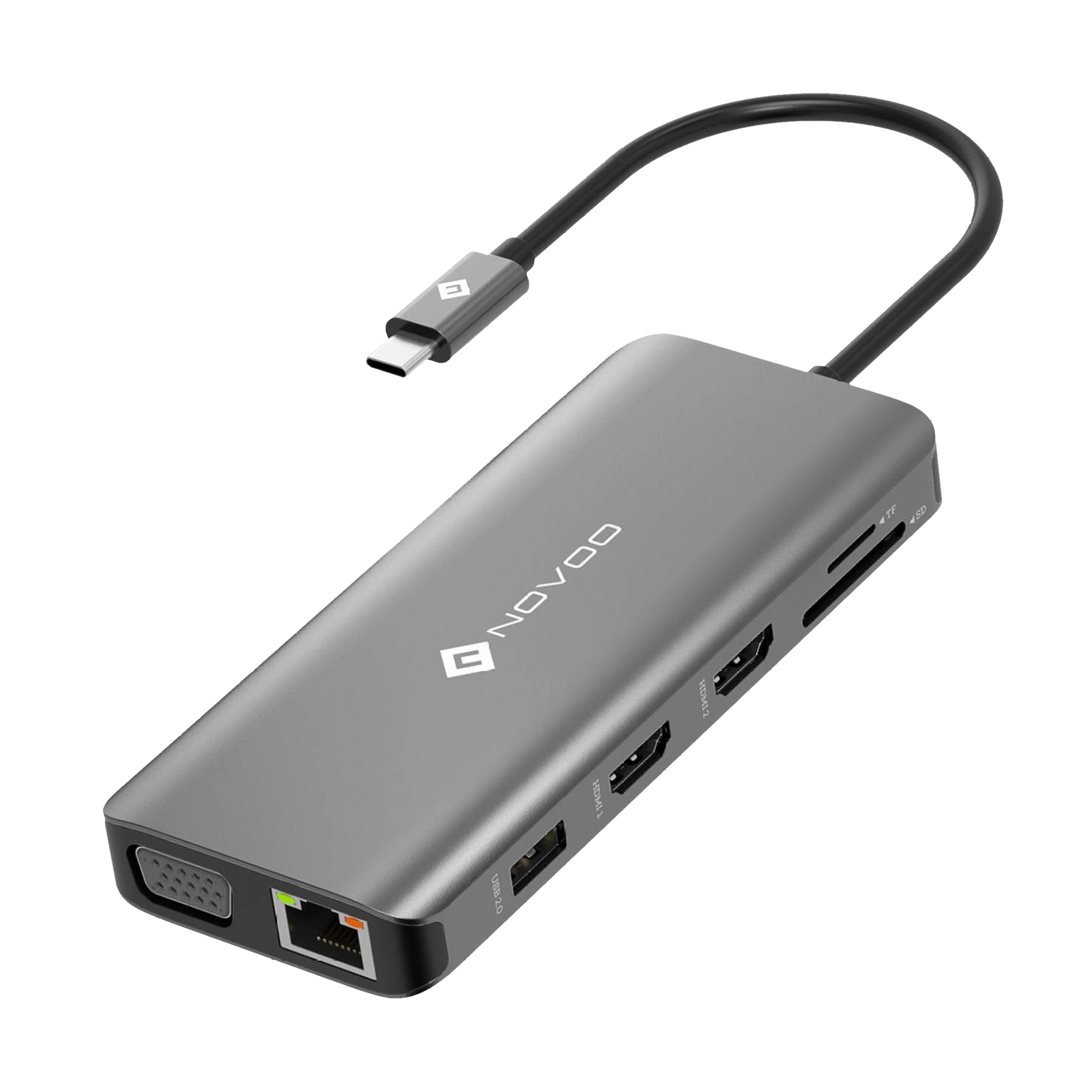 Buy Novoo 11-in-1 USB 3.0 Type C to USB 3.0 Type A, USB 2.0 Type A, USB  Type C, VGA Port, LAN Port, HDMI, SD Card Slot, MicroSD Card Slot USB Hub (