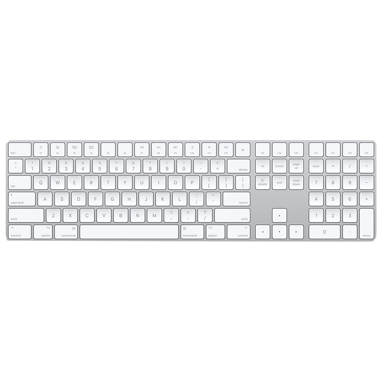 Apple Magic Rechargeable Bluetooth Wireless Gaming Keyboard with Dedicated Multimedia Keys (Document Navigation Controls, Silver)