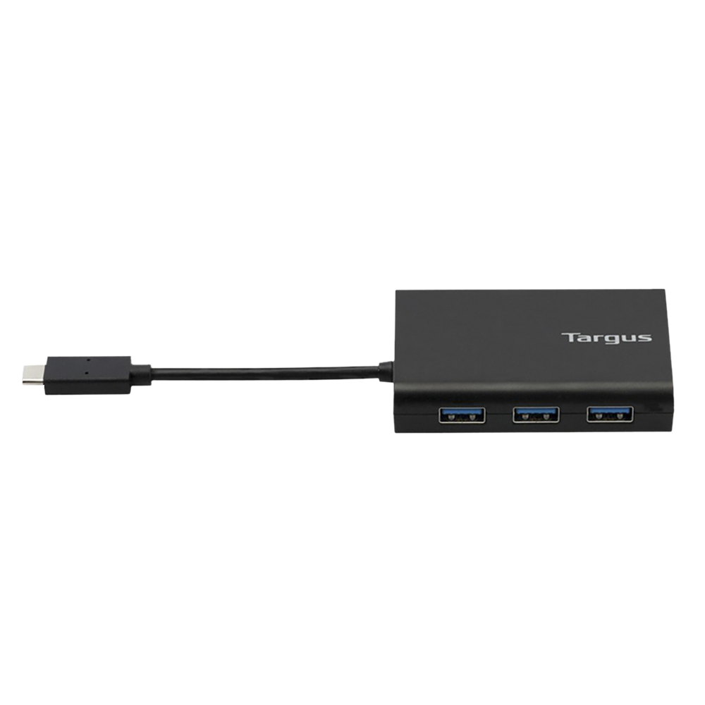 Targus Power USB 3.0 Type C to USB 3.0 Type A, LAN Port Multi-Port Hub (Compact Design, Black)