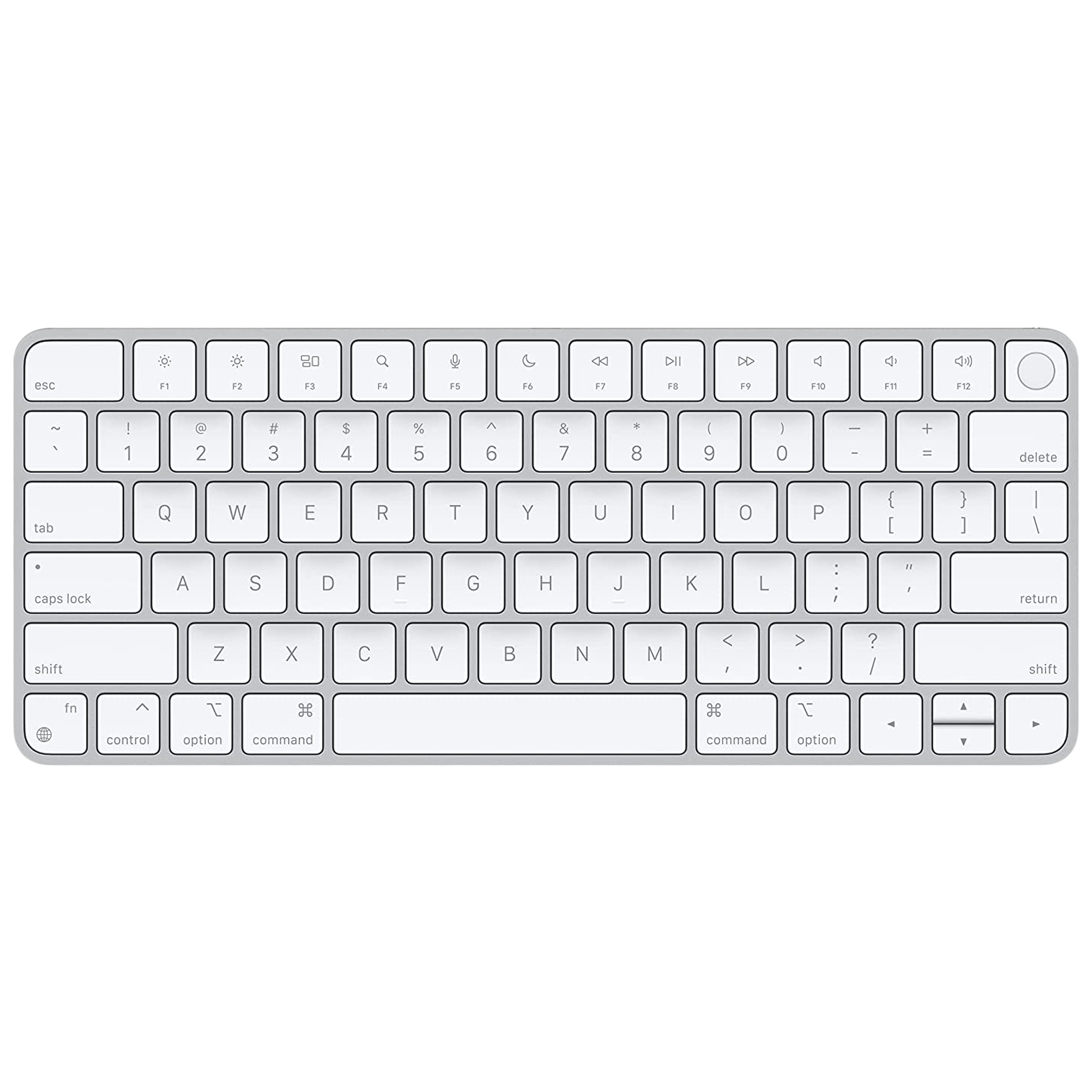 Apple Magic Rechargeable Bluetooth Wireless Keyboard with Dedicated Multimedia Keys (Touch ID, White)