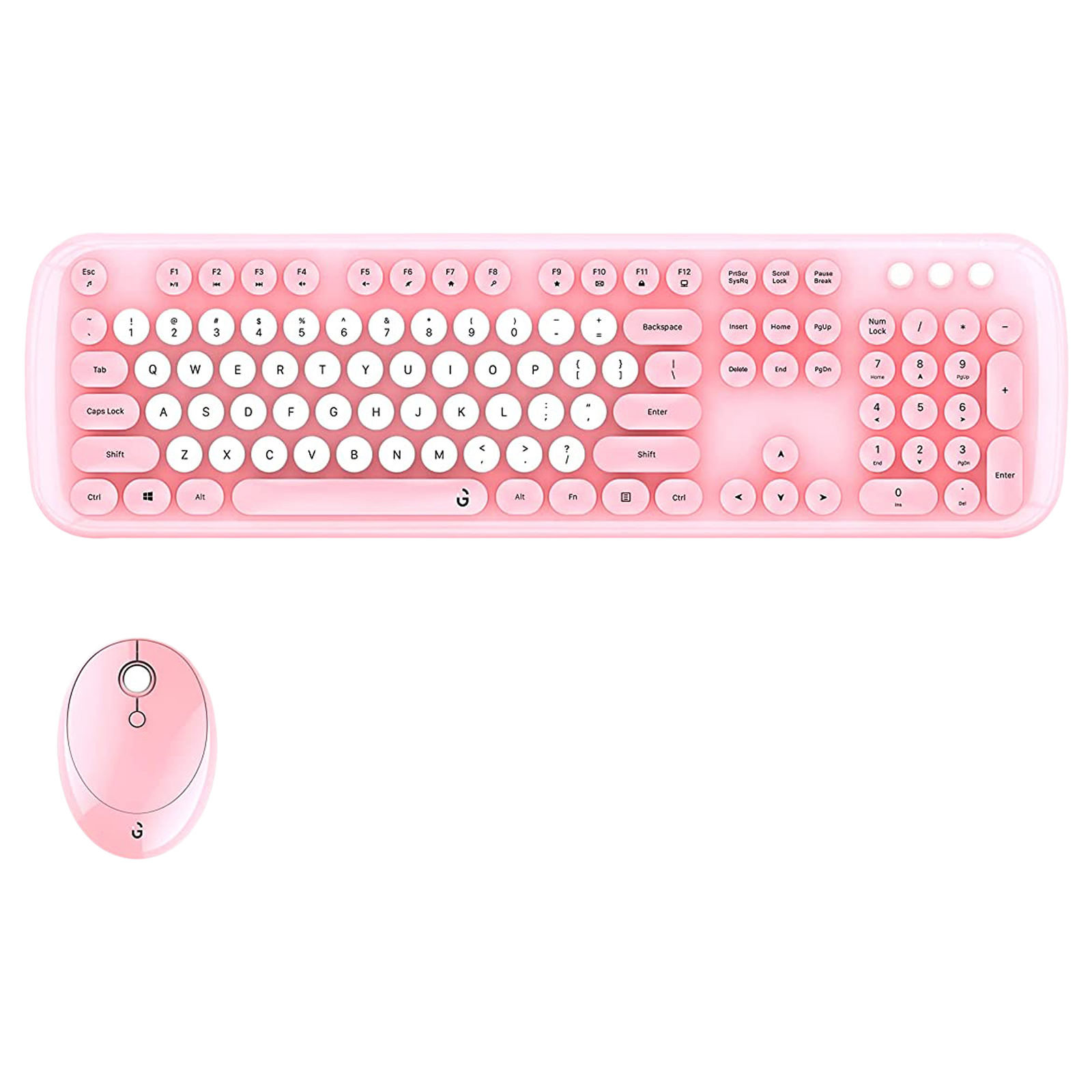 iGear KeyBee Pro Wireless Keyboard & Mouse Combo (104 Keys, 1600 DPI Adjustable, Removable Key Caps, Pink)_1