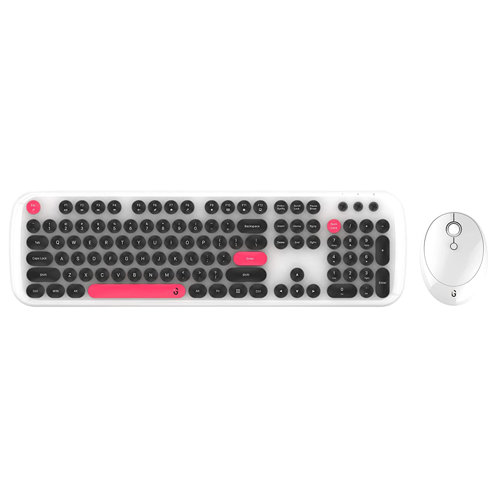 iGear KeyBee Pro Wireless Keyboard & Mouse Combo (100 Keys, 1600 DPI Adjustable, Removable Key Caps, White)_1