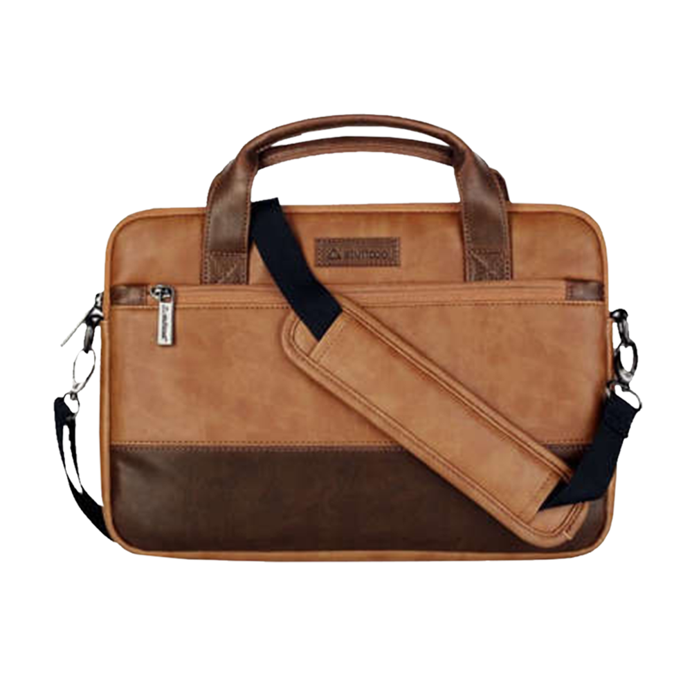 stuffcool Lush Faux Leather Laptop Sling Bag for 14 Inch Laptop (Detachable & Adjustable Shoulder Strap, Brown)