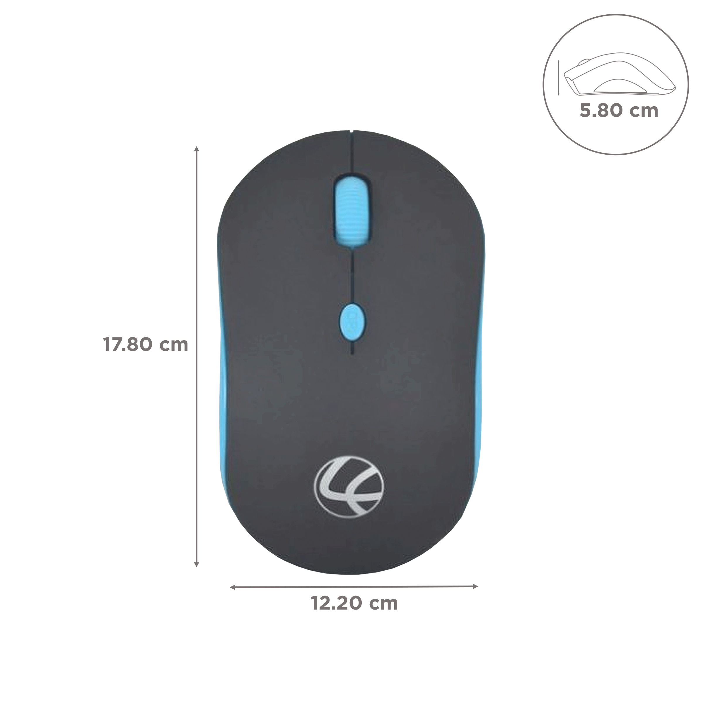 LAPCARE Safari Wireless Optical Mouse (1600 DPI, Ultra Portable, Black Blue)