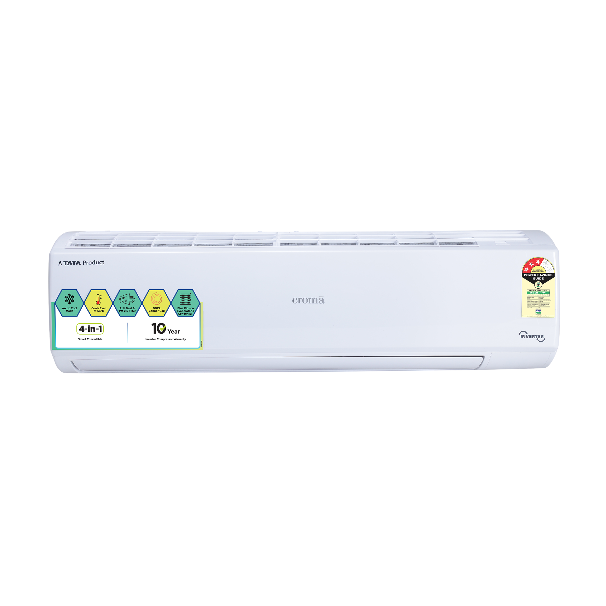 Croma 4 in 1 Convertible 1.5 3 Star Inverter Split AC with Active Carbon Filter (2023 Model, Copper Condenser, CRLA018IND170258) Online - Croma