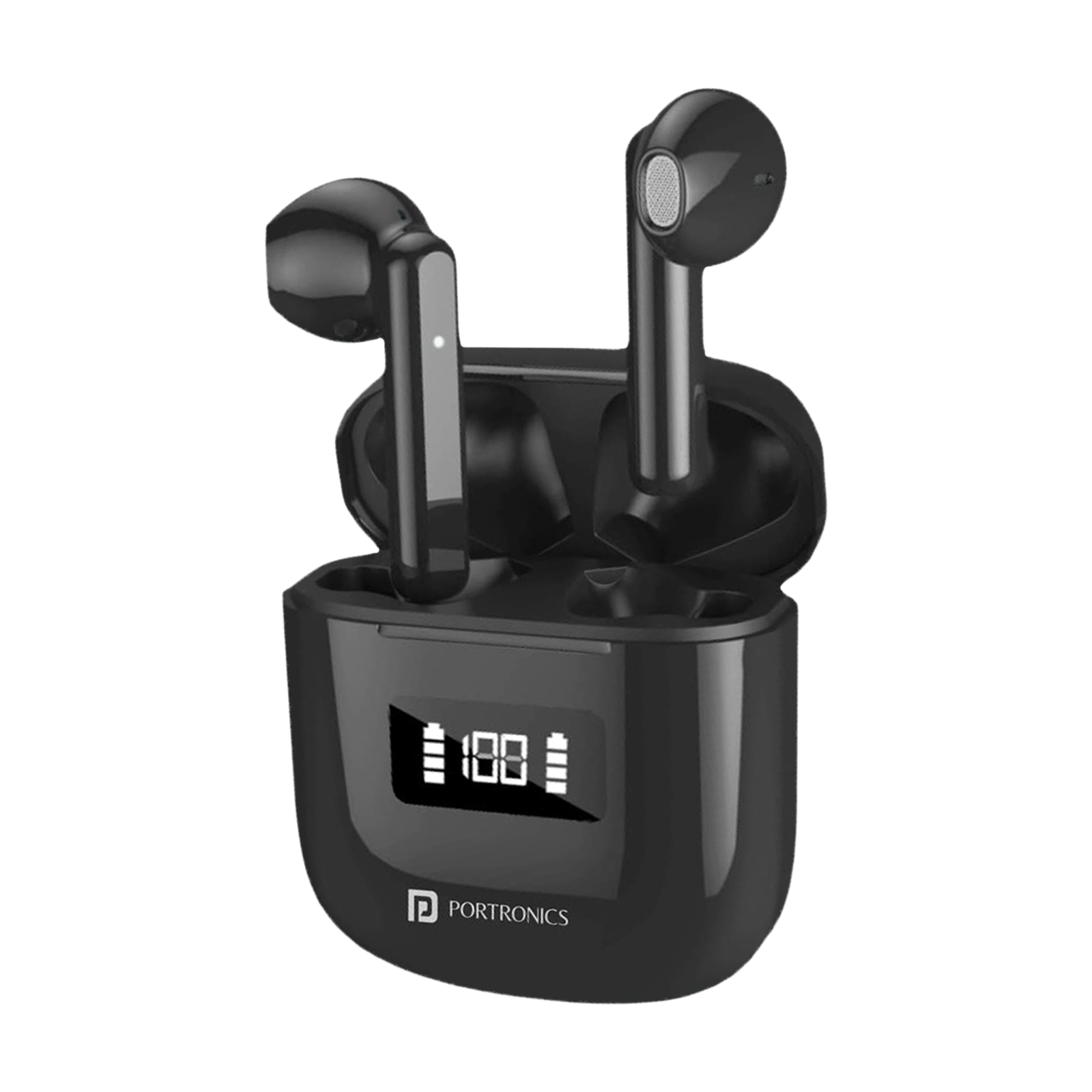 

PORTRONICS Harmonics Twins 26 POR 1701 TWS Earbuds with Environmental Noise Cancellation (IP54 Water Resistant, 13mm Driver, Black)