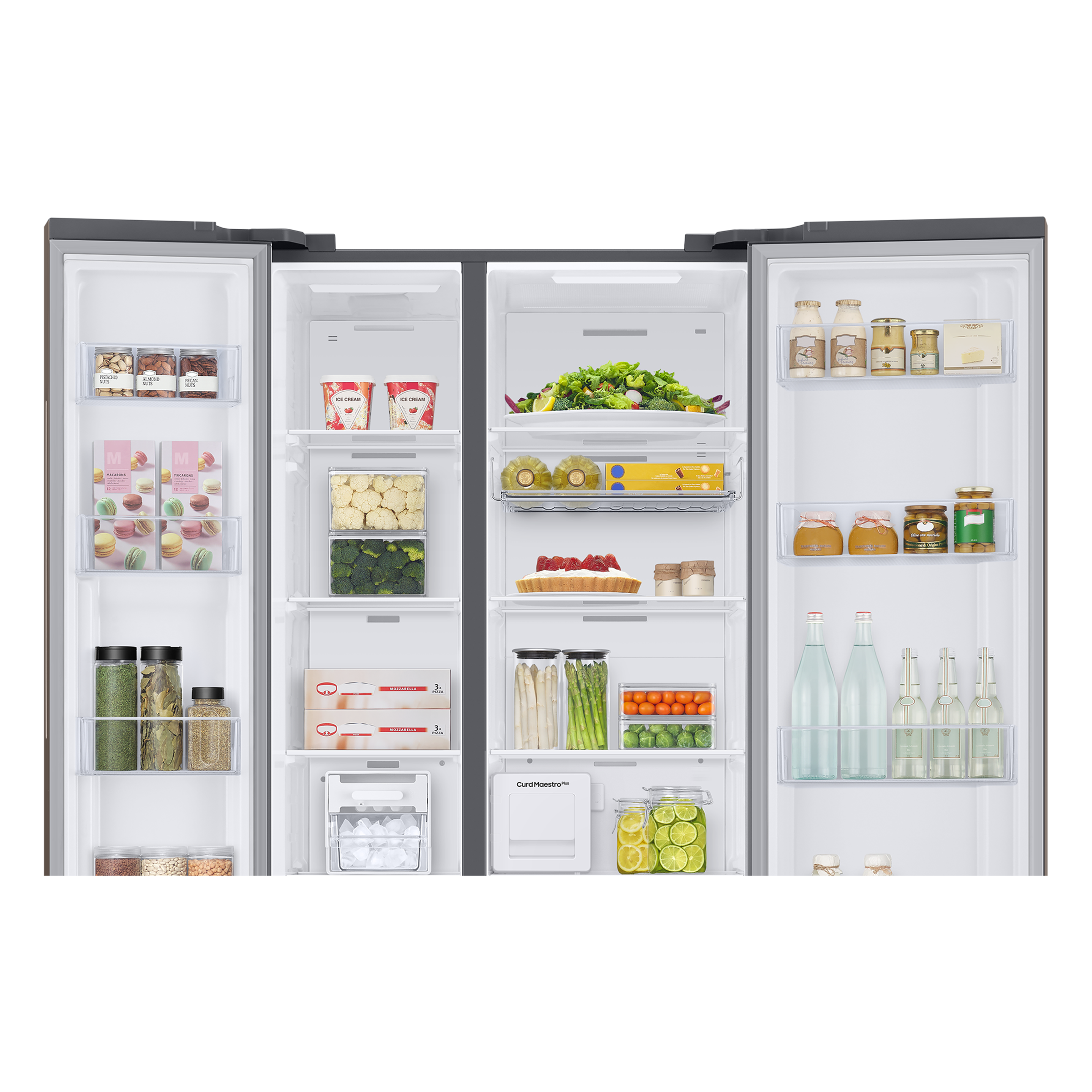 almond side by side refrigerator