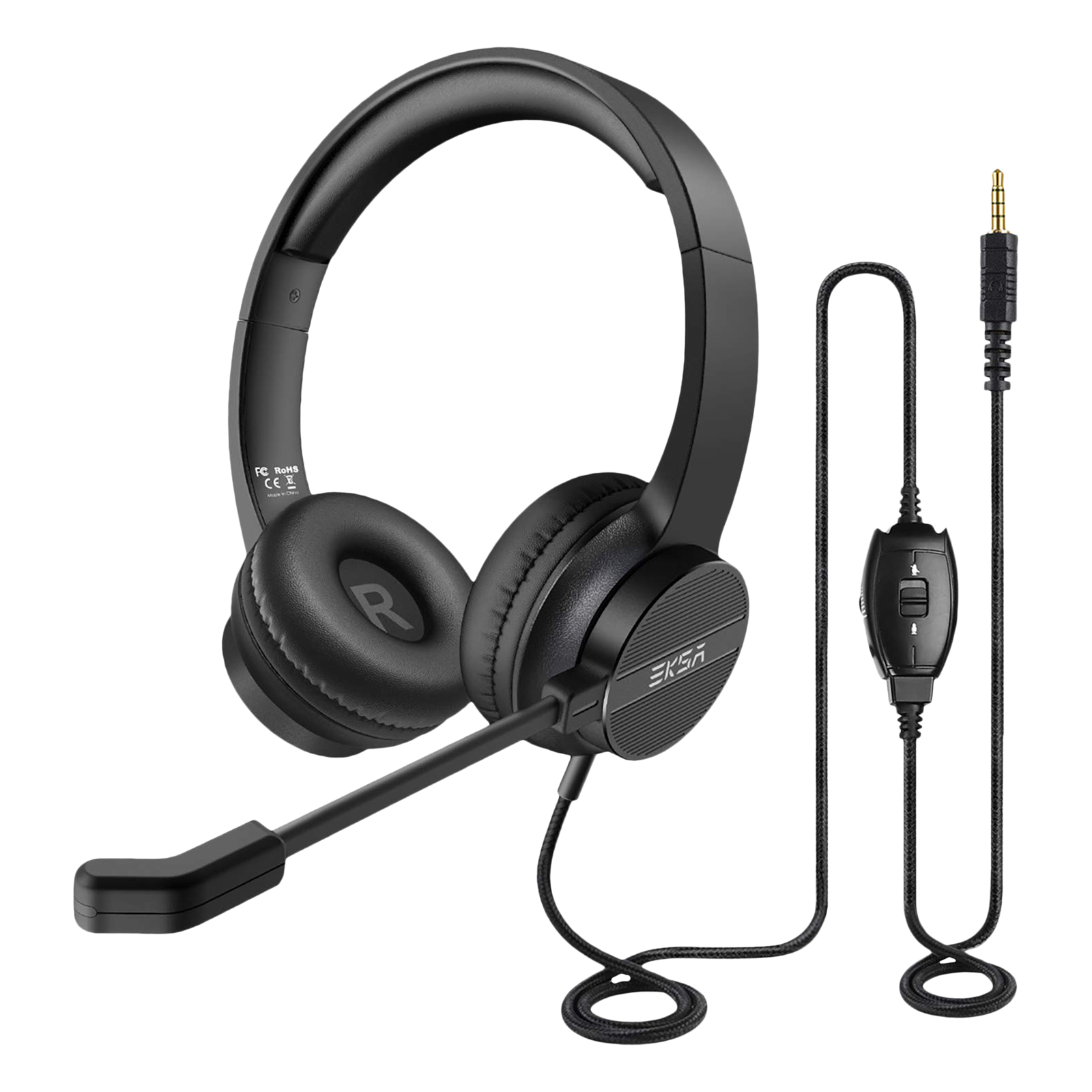 

EKSA H12 Over-Ear Wired Gaming Headset with Mic (Lightweight, Black)