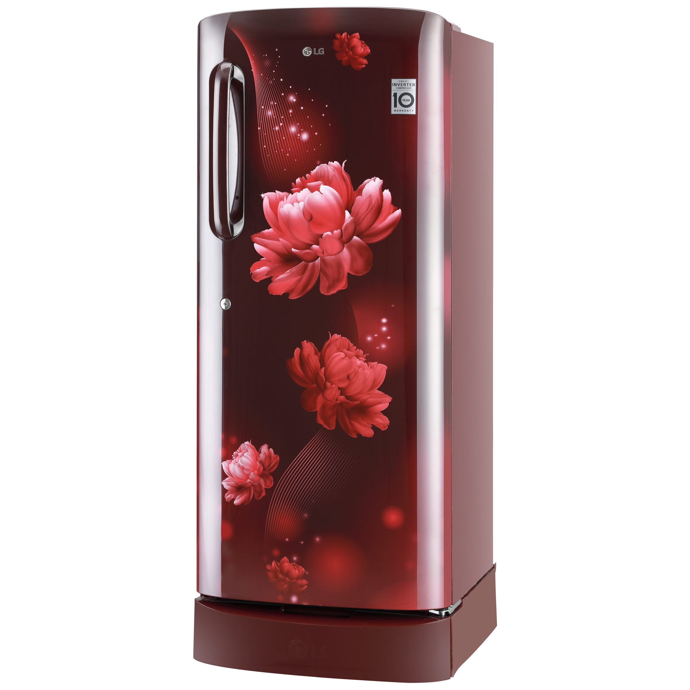 LG 185 L 5 Star Inverter Direct-Cool Single Door Refrigerator (GL-D201ASCU,  Scarlet Charm, Base stand with drawer) : : Home & Kitchen
