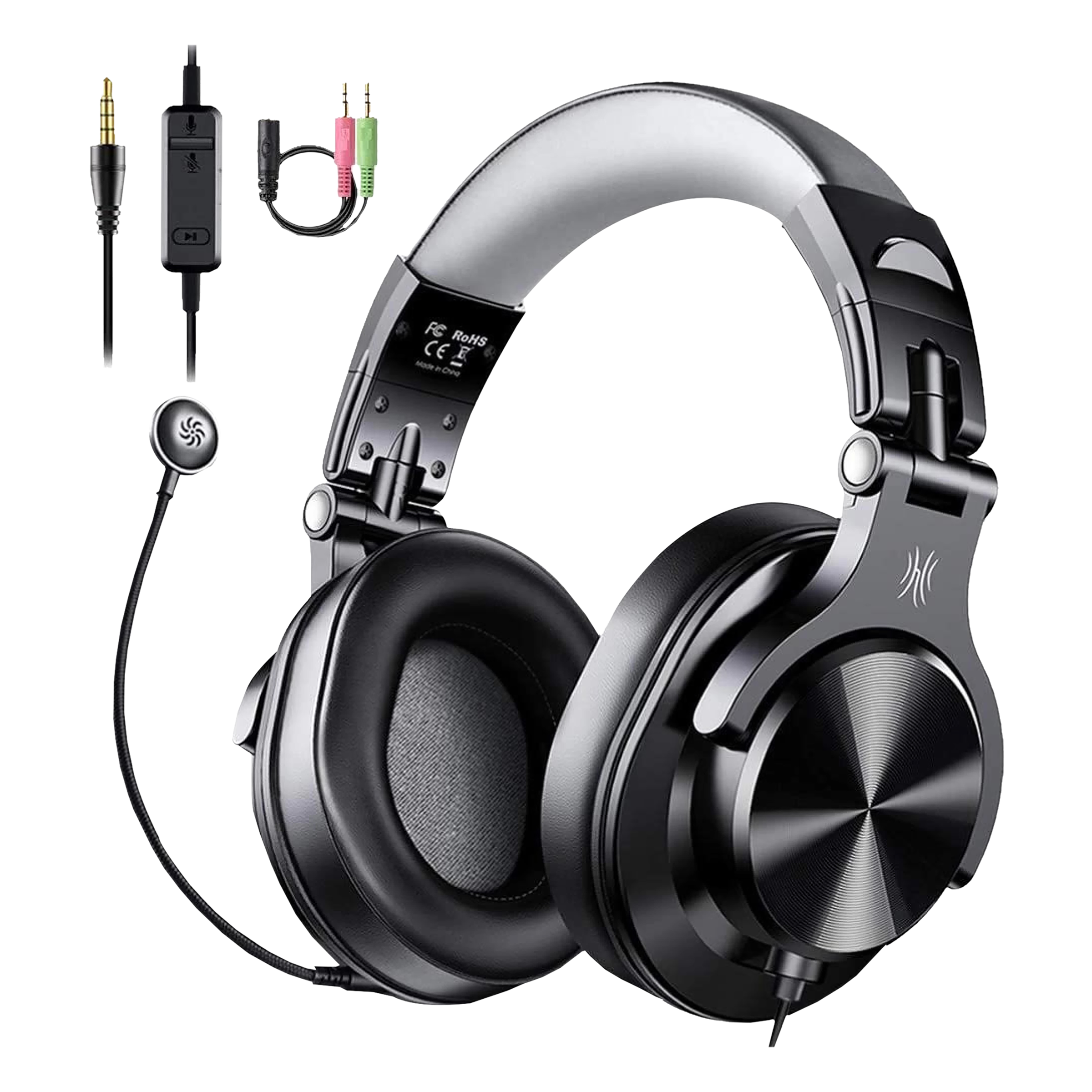 

OneOdio A71D A71DWDGMB Over-Ear Wired Headphone with Mic (Stereo Sound, Black)