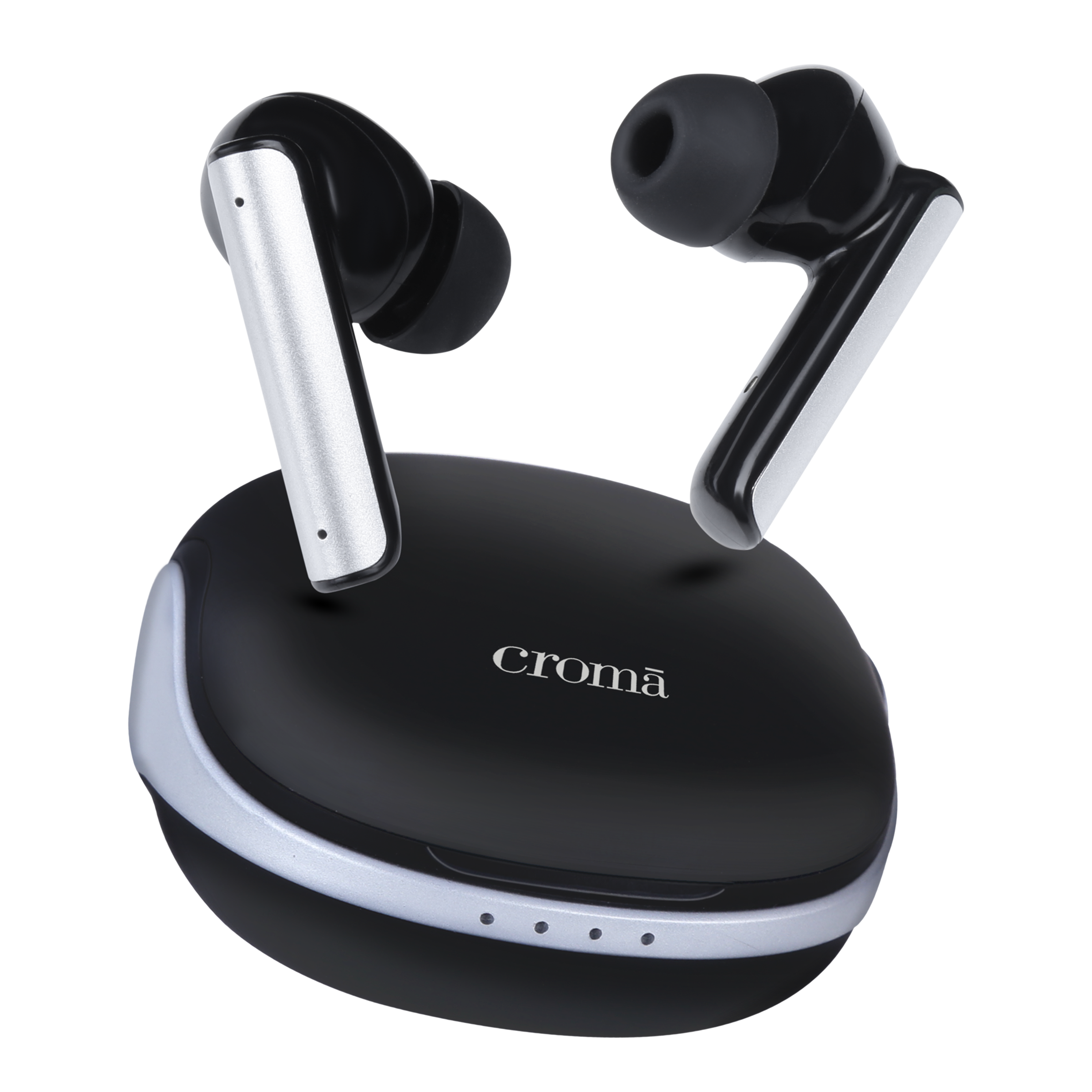 Croma TWS Earbuds with Active Noise Cancellation (IPX5 Water Resistant, Fast Charging Support, Black and Grey)_1