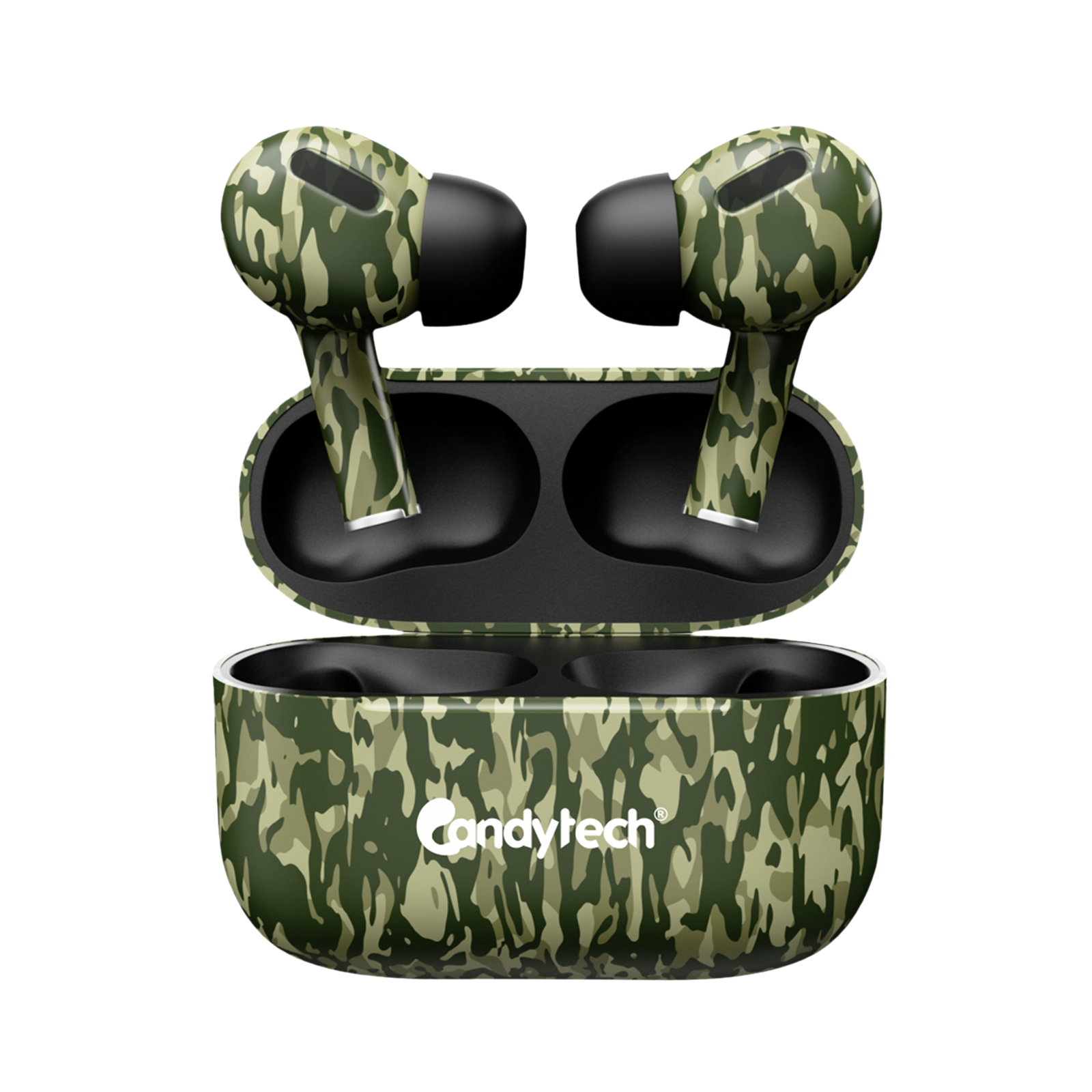 Candytech AirCamo Pro TWS Earbuds with Environmental Noise Cancellation (IPX4, Green)