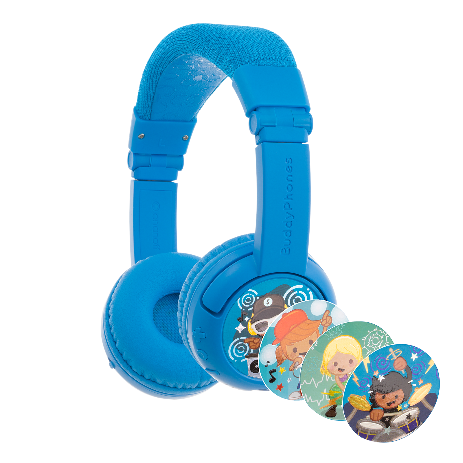 onanoff BuddyPhones Play Plus BT-BP-PLAYP-DP Bluetooth Headphone With Mic (Upto 20 Hours Playback, On Ear, Blue)