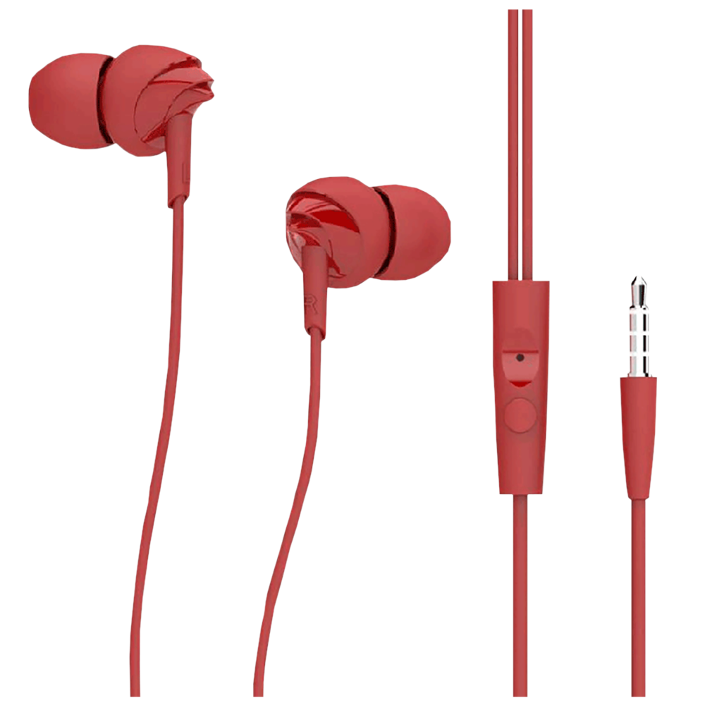 

boAt BassHeads 110 Wired Earphones with Mic (In Ear, Red)