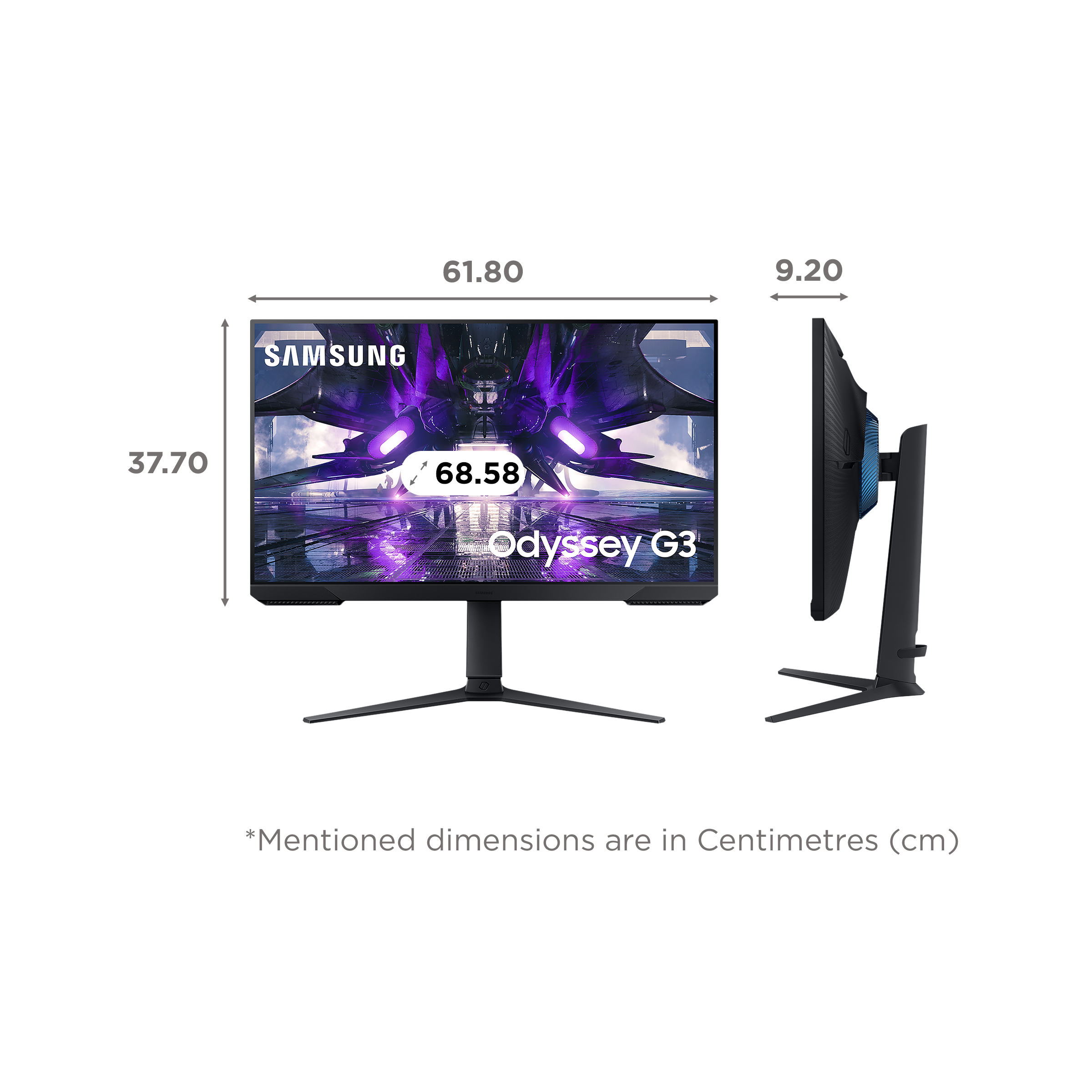 Buy SAMSUNG Odyssey G3 68.58 cm (27 inch) Full HD Borderless Height  Adjustable Gaming Monitor with Flicker-Free Technology Online - Croma